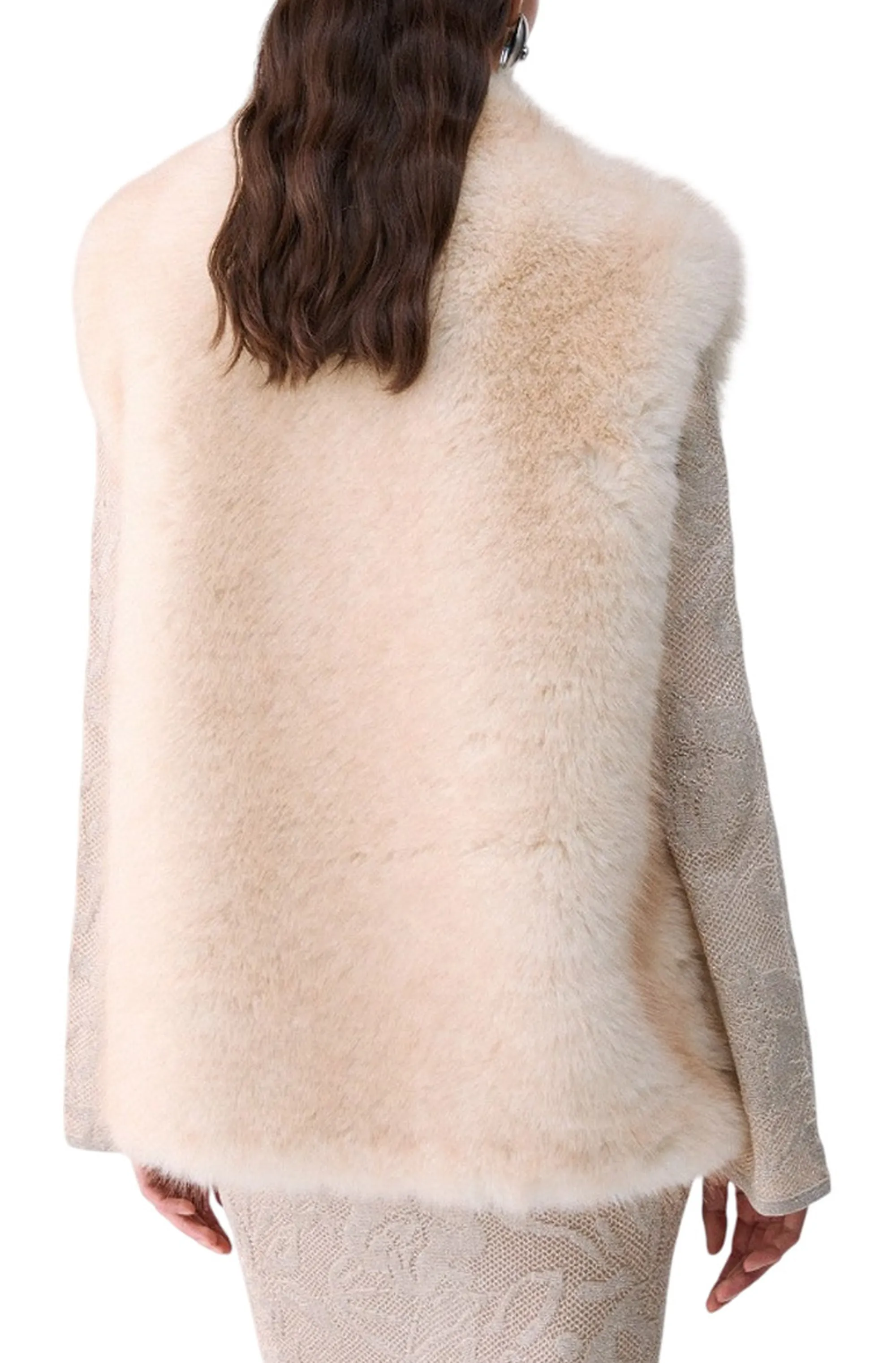 Liujo Jeans Gilet In Pelliccia Sintentica Liujo Panna Wf6203E1136 185941