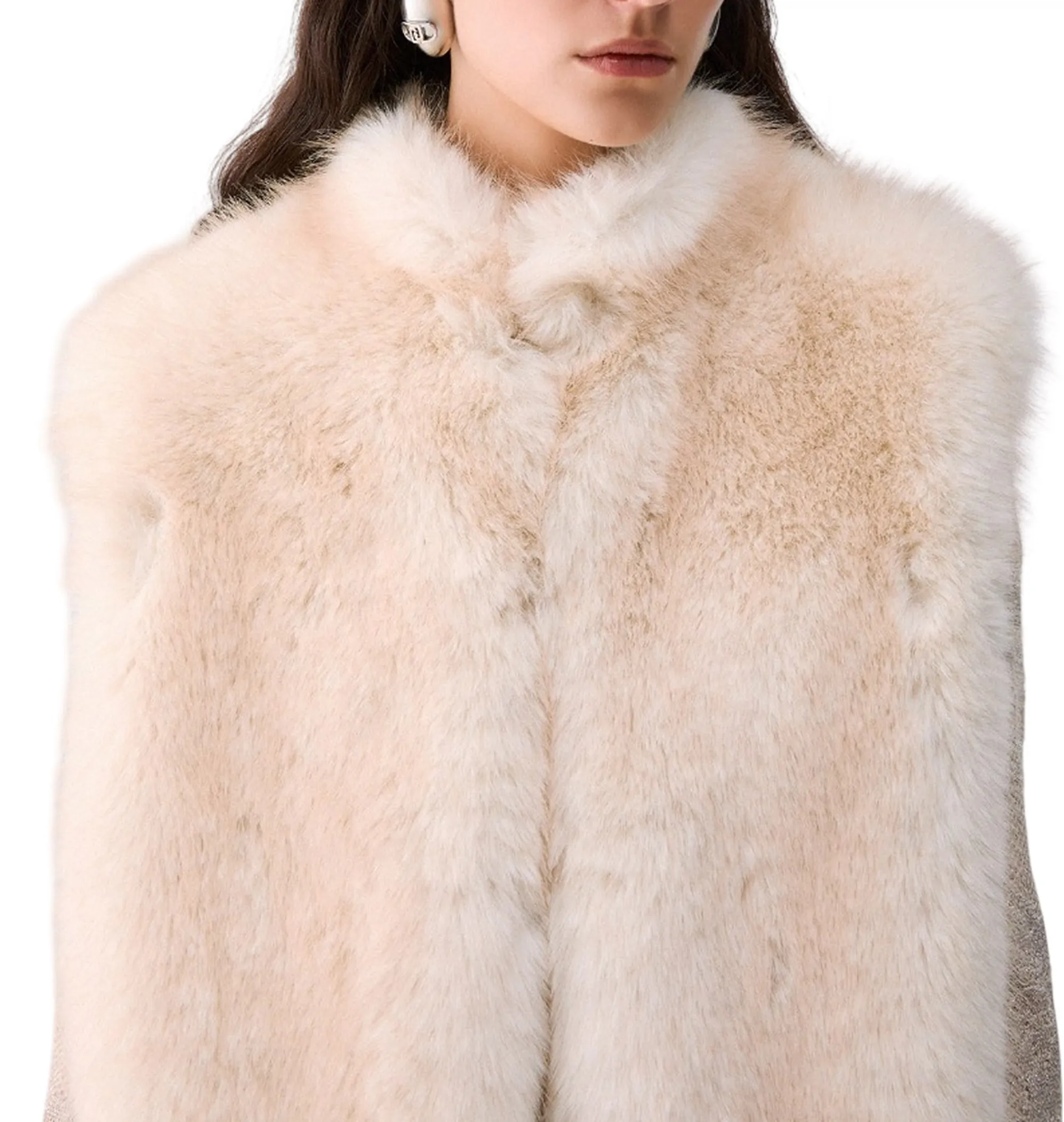 Liujo Jeans Gilet In Pelliccia Sintentica Liujo Panna Wf6203E1136 185943