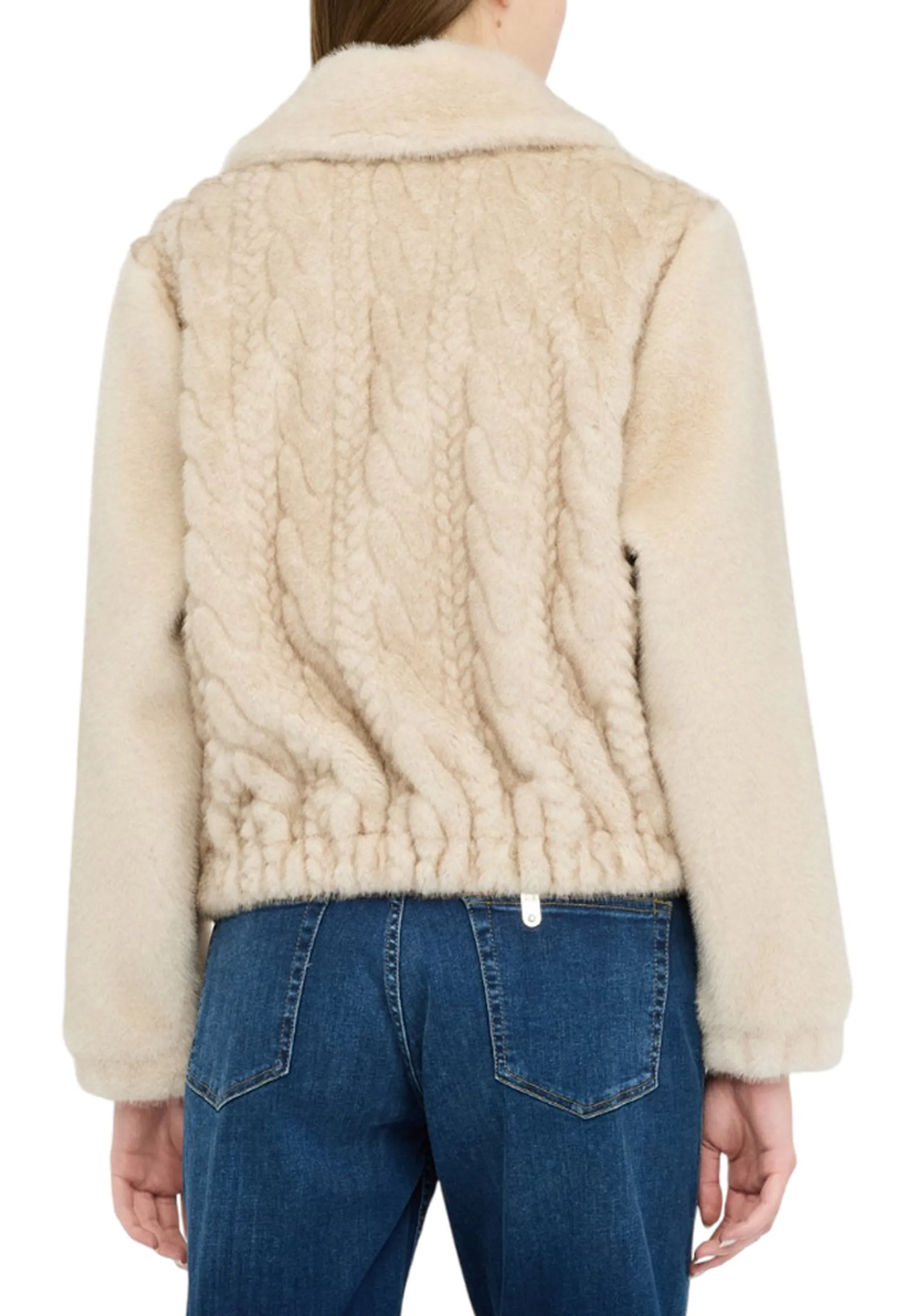 Liujo Jeans Giubbino Bomber In Teddy Beige Mf5094E1044 157720