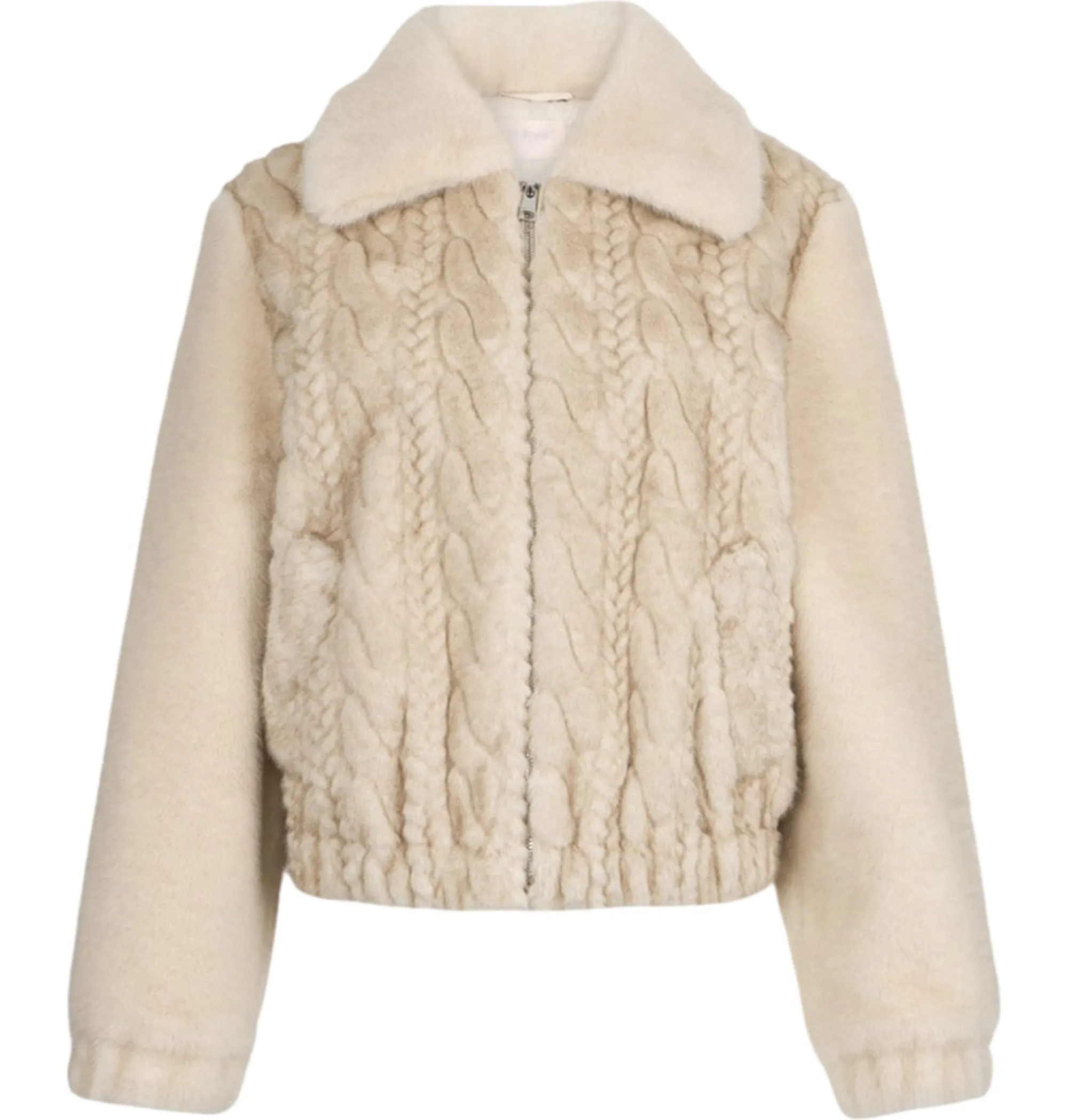 Liujo Jeans Giubbino Bomber In Teddy Beige Mf5094E1044 157728