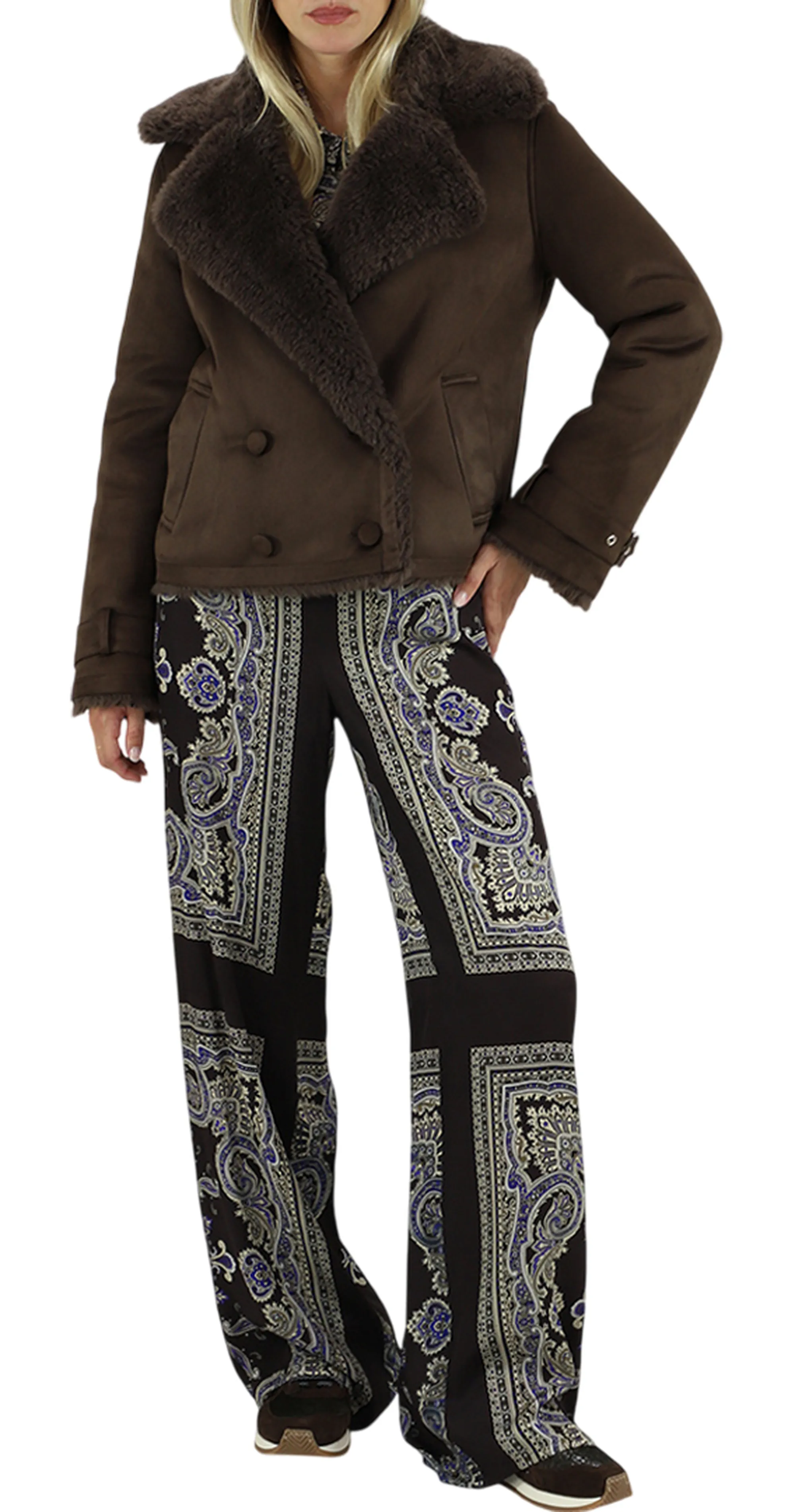 Liujo Jeans B'Eco Fur Jacket' Chocolate Mf5334E0911 159017