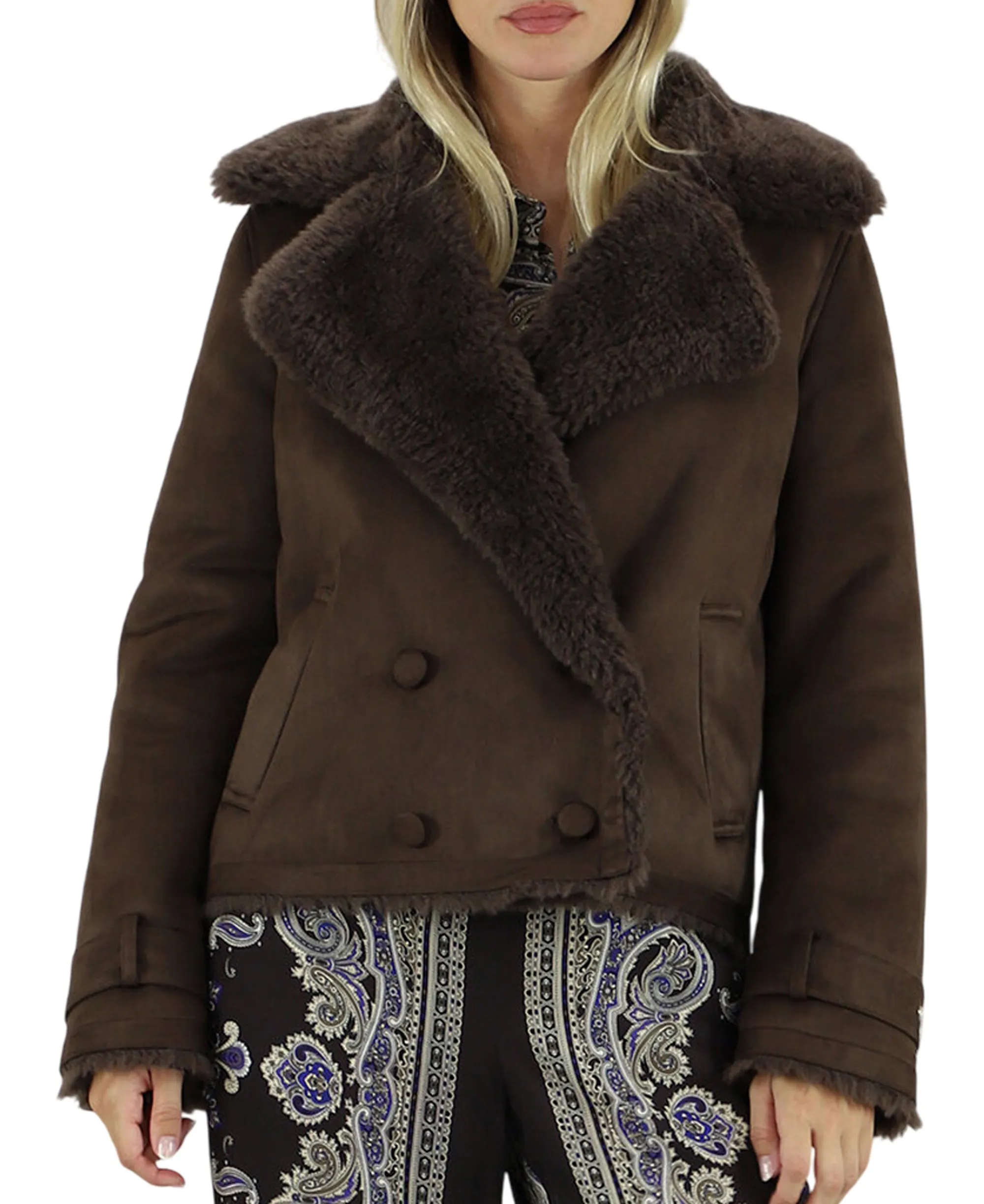 Liujo Jeans B'Eco Fur Jacket' Chocolate Mf5334E0911 159018