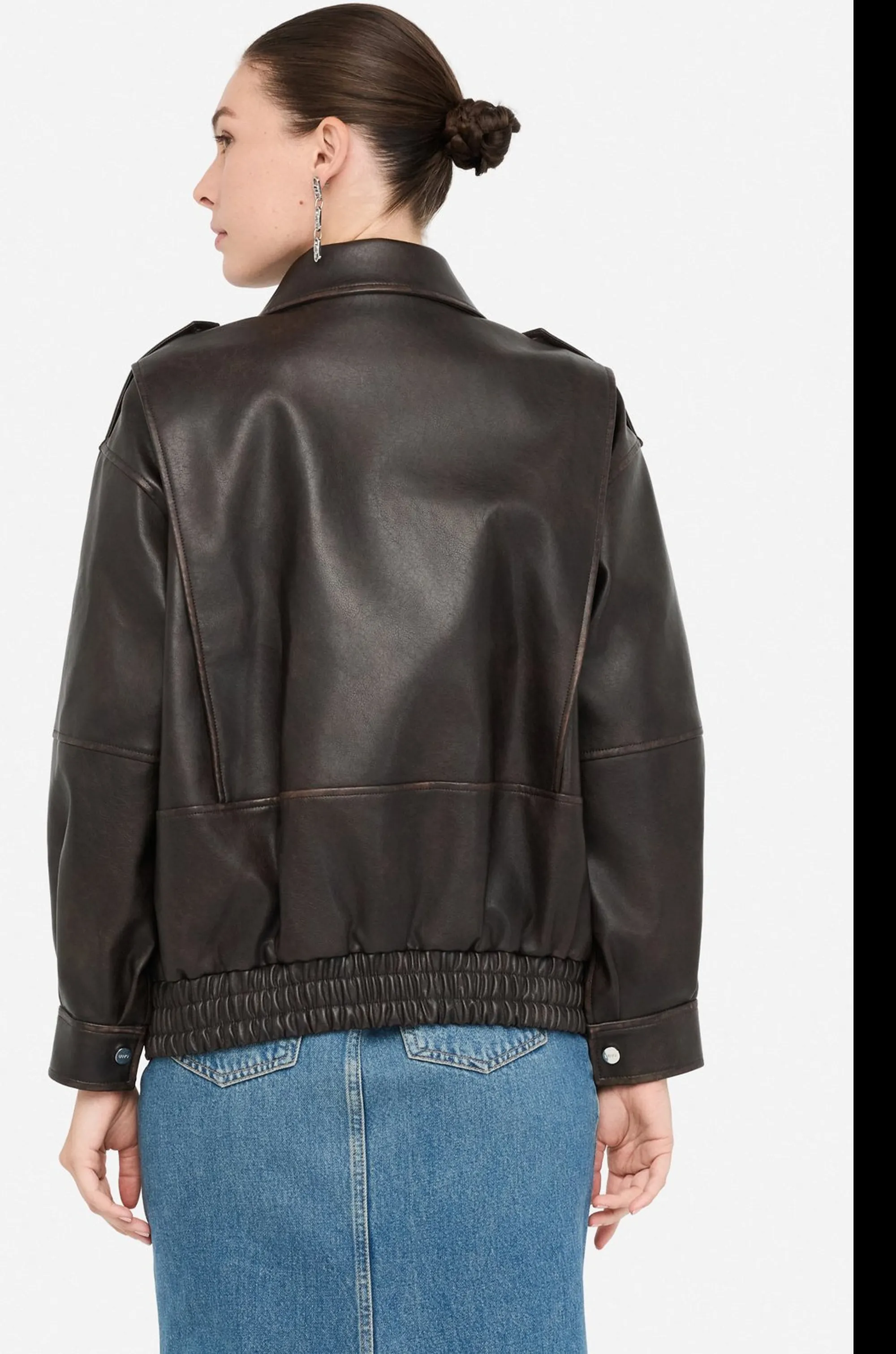 Liujo Jeans B'Coated Fabric Jacket' Chocolate Mf5097E1051 156273