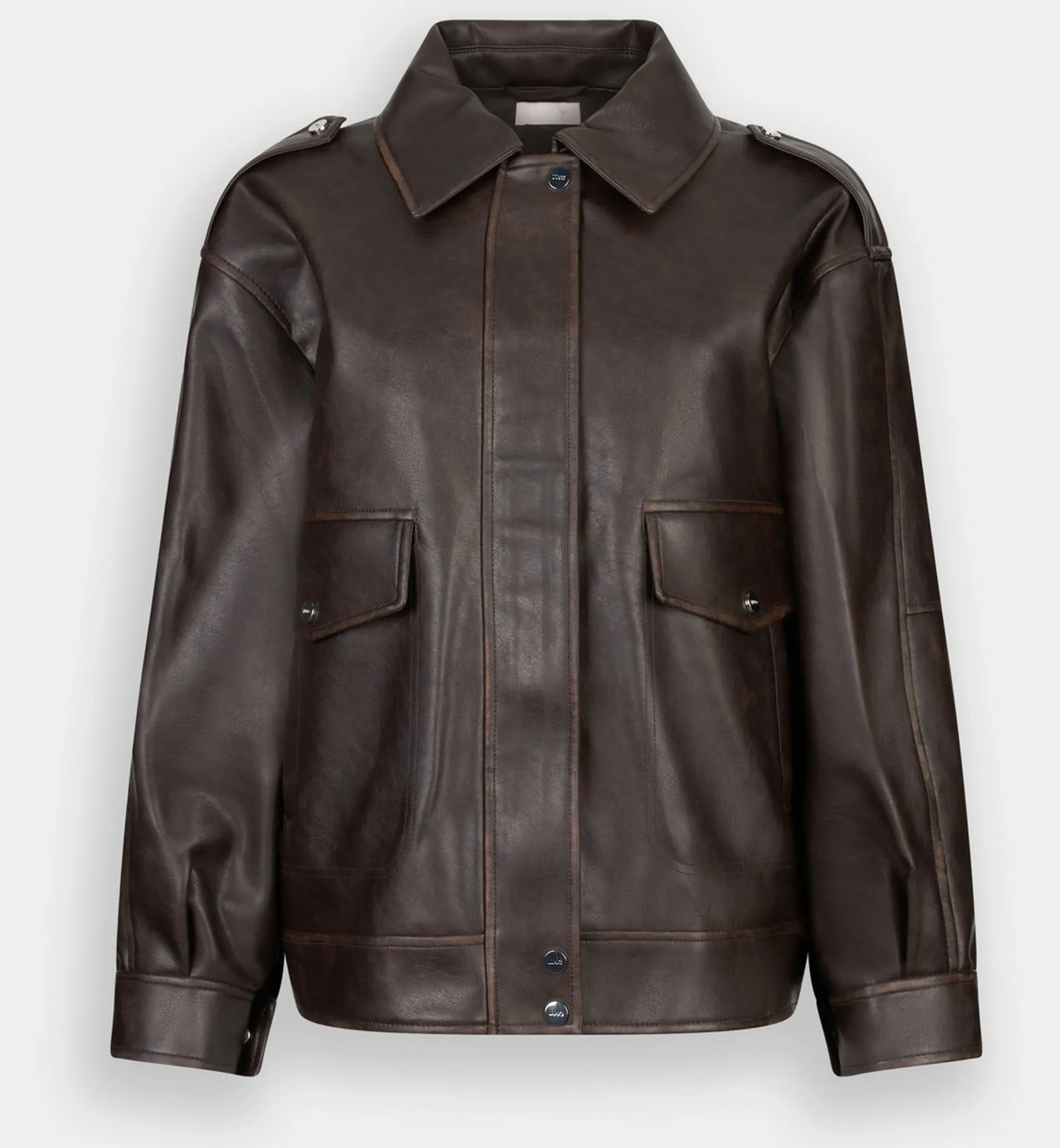 Liujo Jeans B'Coated Fabric Jacket' Chocolate Mf5097E1051 156275