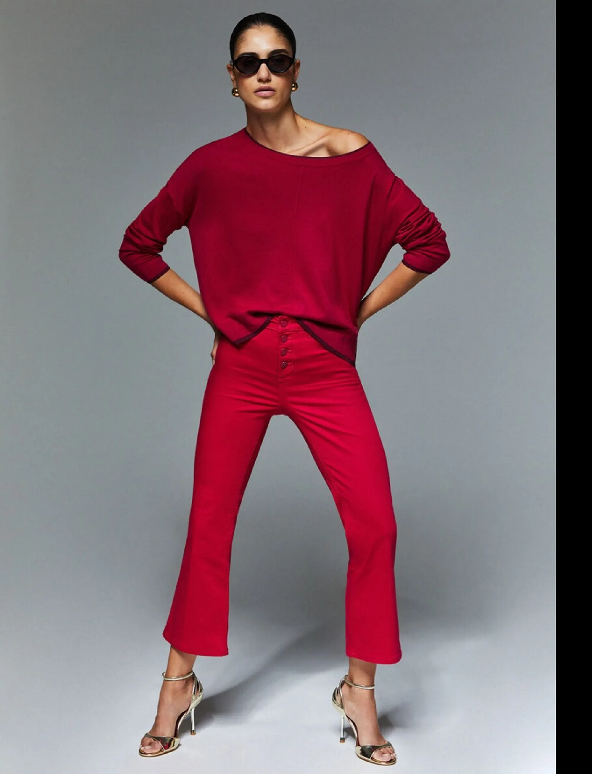 Liujo Jeans Maglia Rosso Wa6283Ms49I 173890