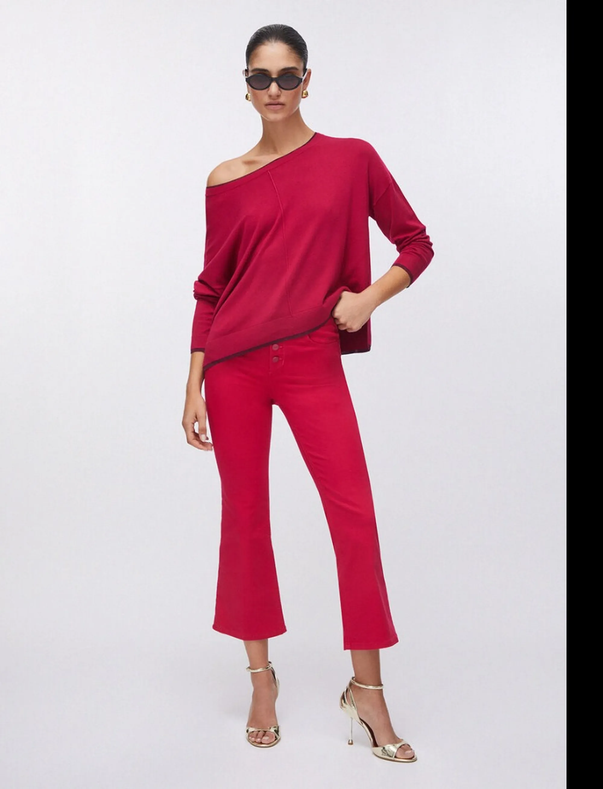 Liujo Jeans Maglia Rosso Wa6283Ms49I 173894