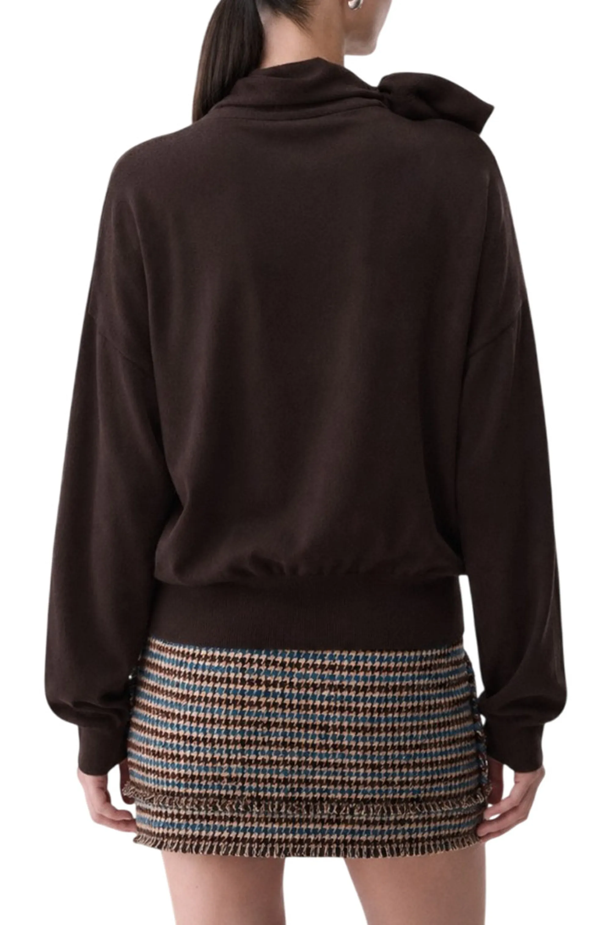 Liujo Jeans B'Sweater With Satin' Dark Brown Wf6445Ma16R 186248