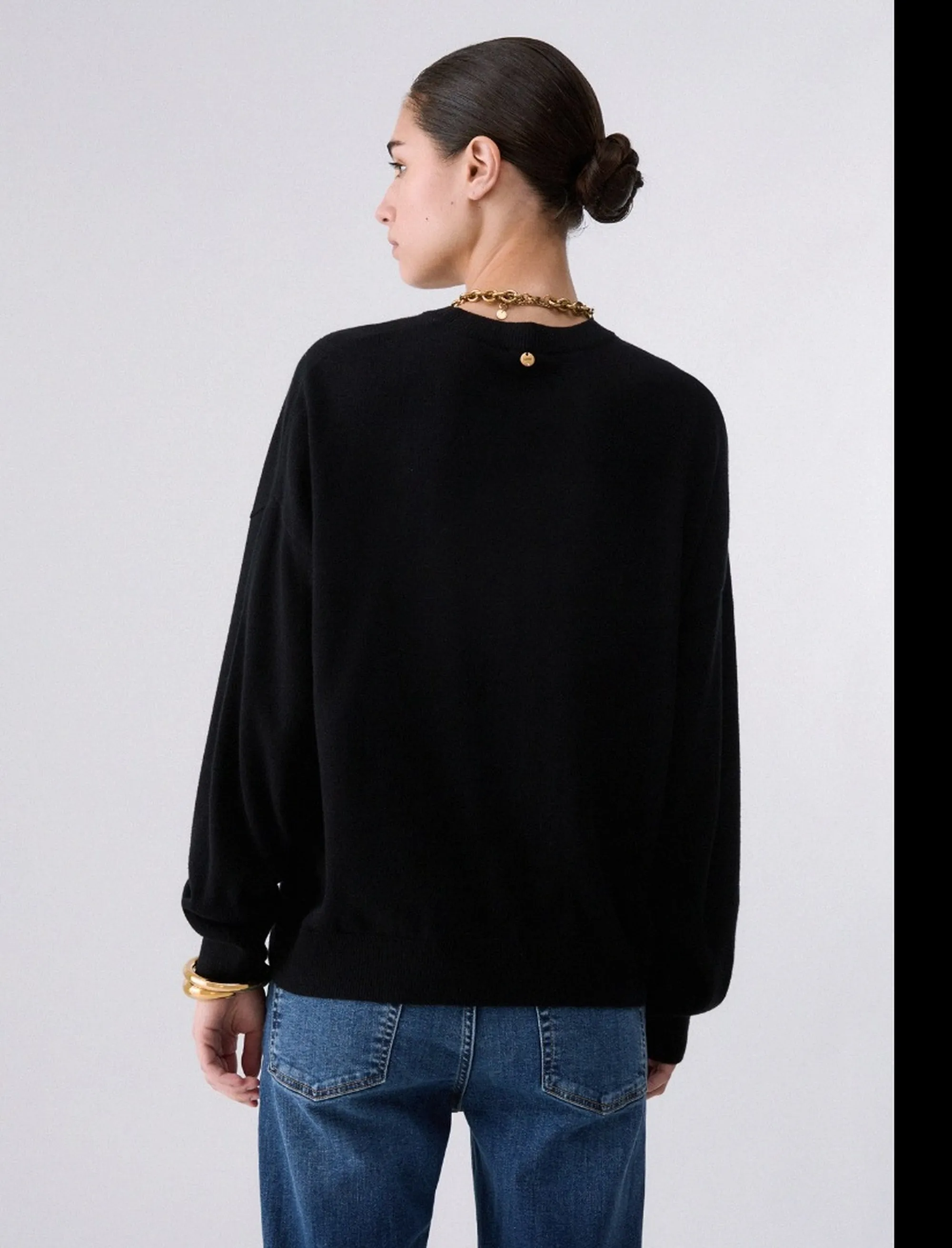 Liujo Jeans Maglia Con Intarsio Geometrico Liujo Nero Wf6231Ma16R 185476