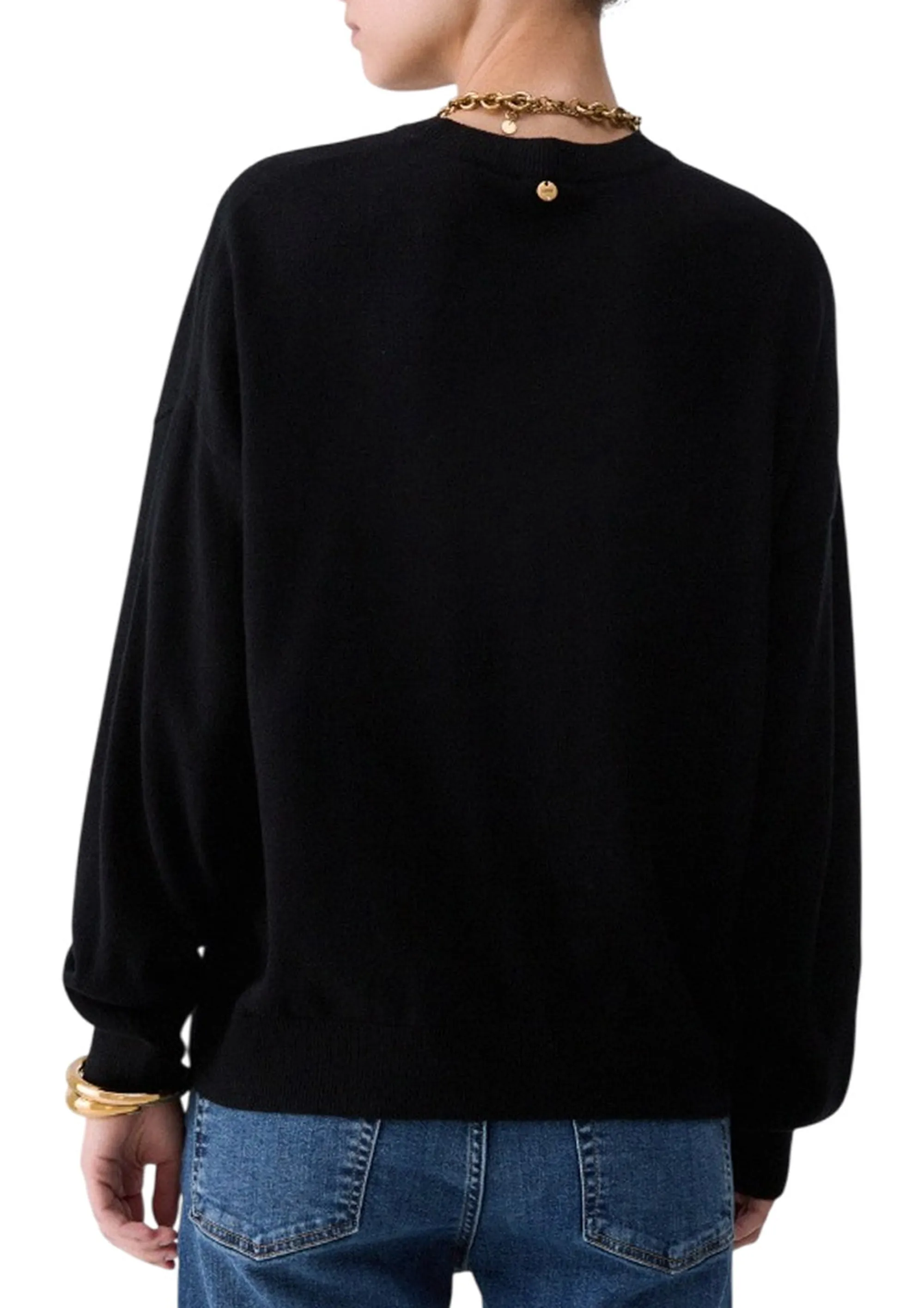 Liujo Jeans Maglia Con Intarsio Geometrico Liujo Nero Wf6231Ma16R 186078