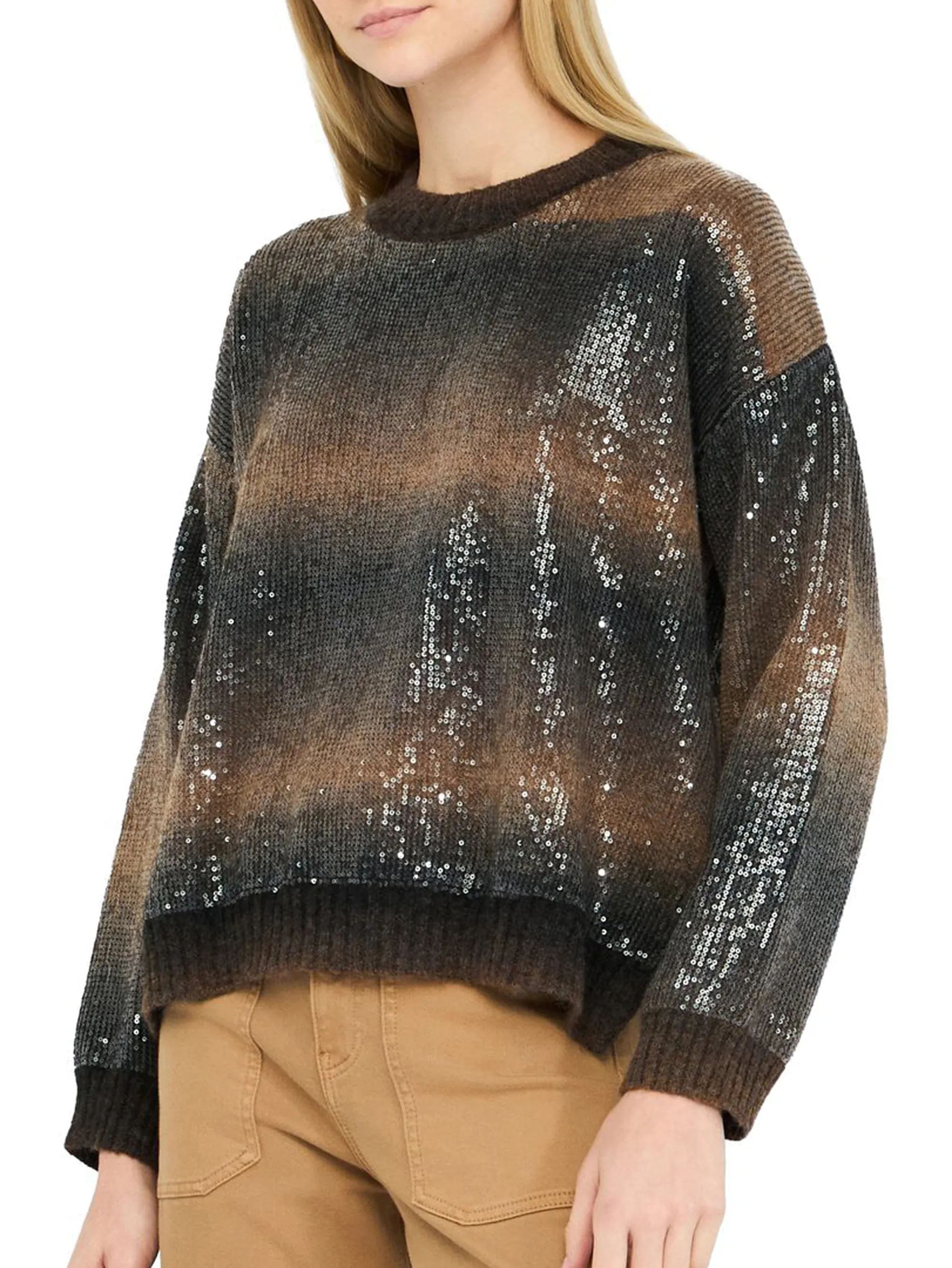 Liujo Jeans B'Sequined Sweater' Brown Mf5380Ma14R 160028