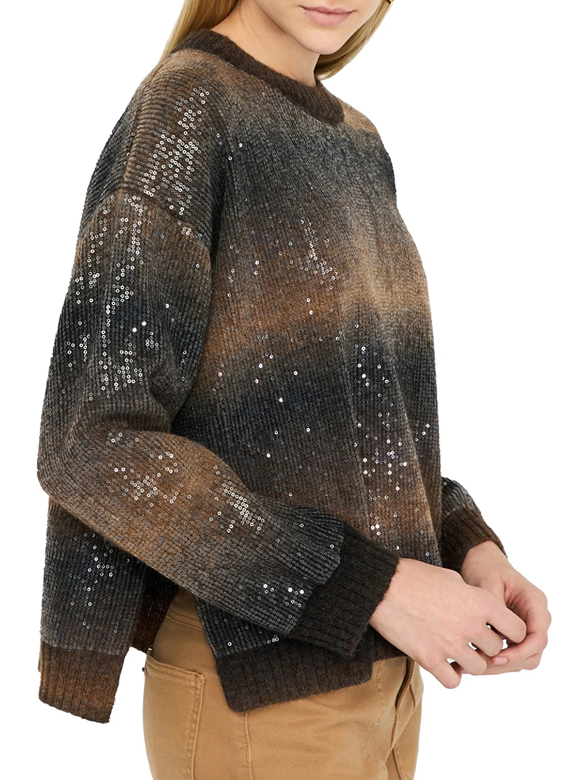 Liujo Jeans B'Sequined Sweater' Brown Mf5380Ma14R 160030