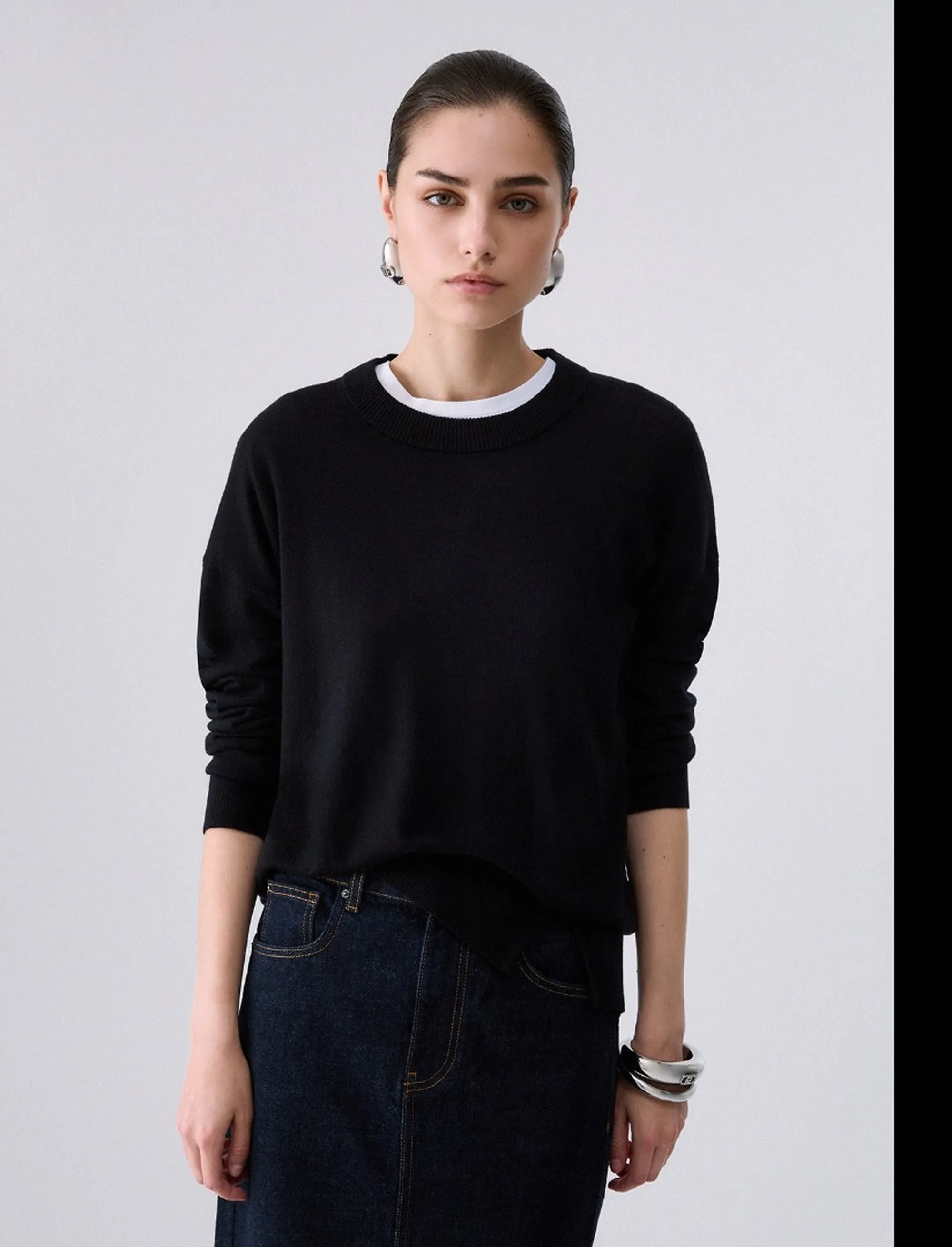 Liujo Jeans Maglia In Misto Lana Liujo Nero Wf6418Ma16R 185636