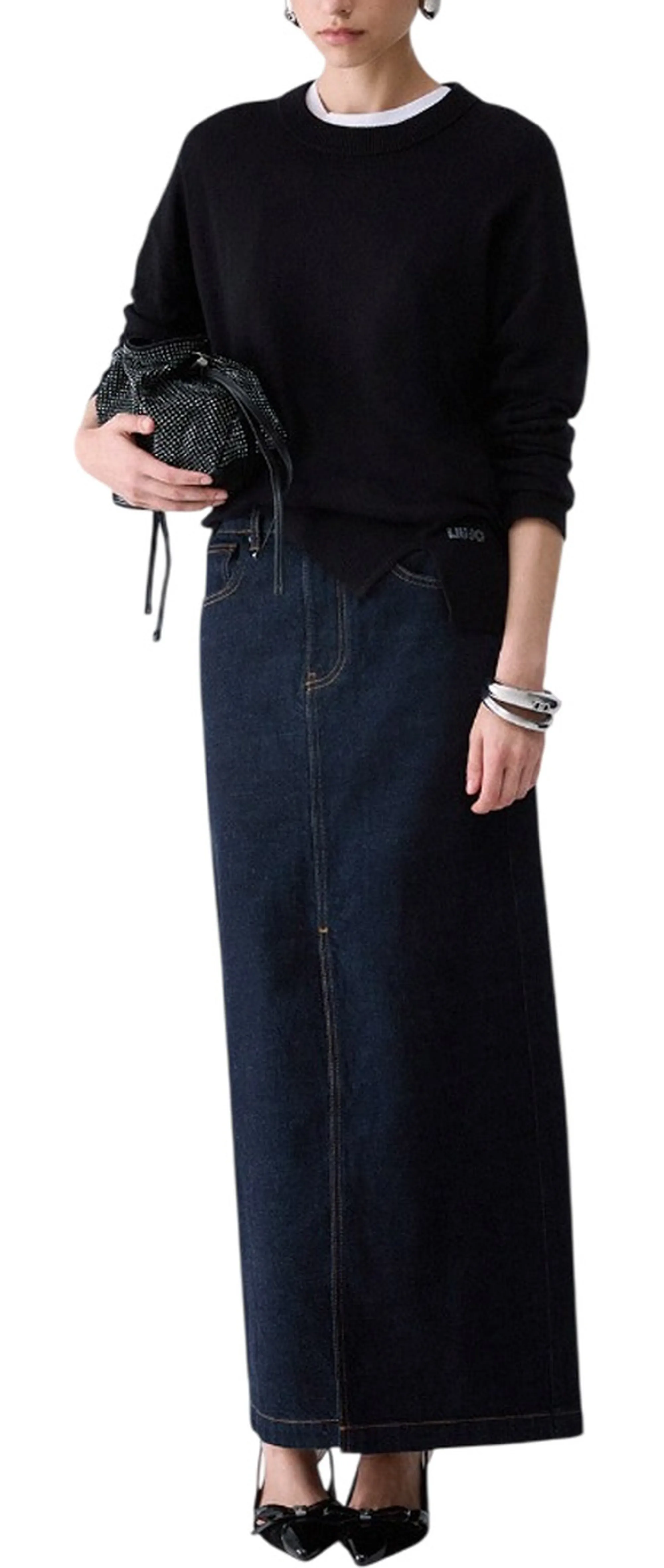 Liujo Jeans B'Liujo Wool Blend Sweater' Black Wf6418Ma16R 186231