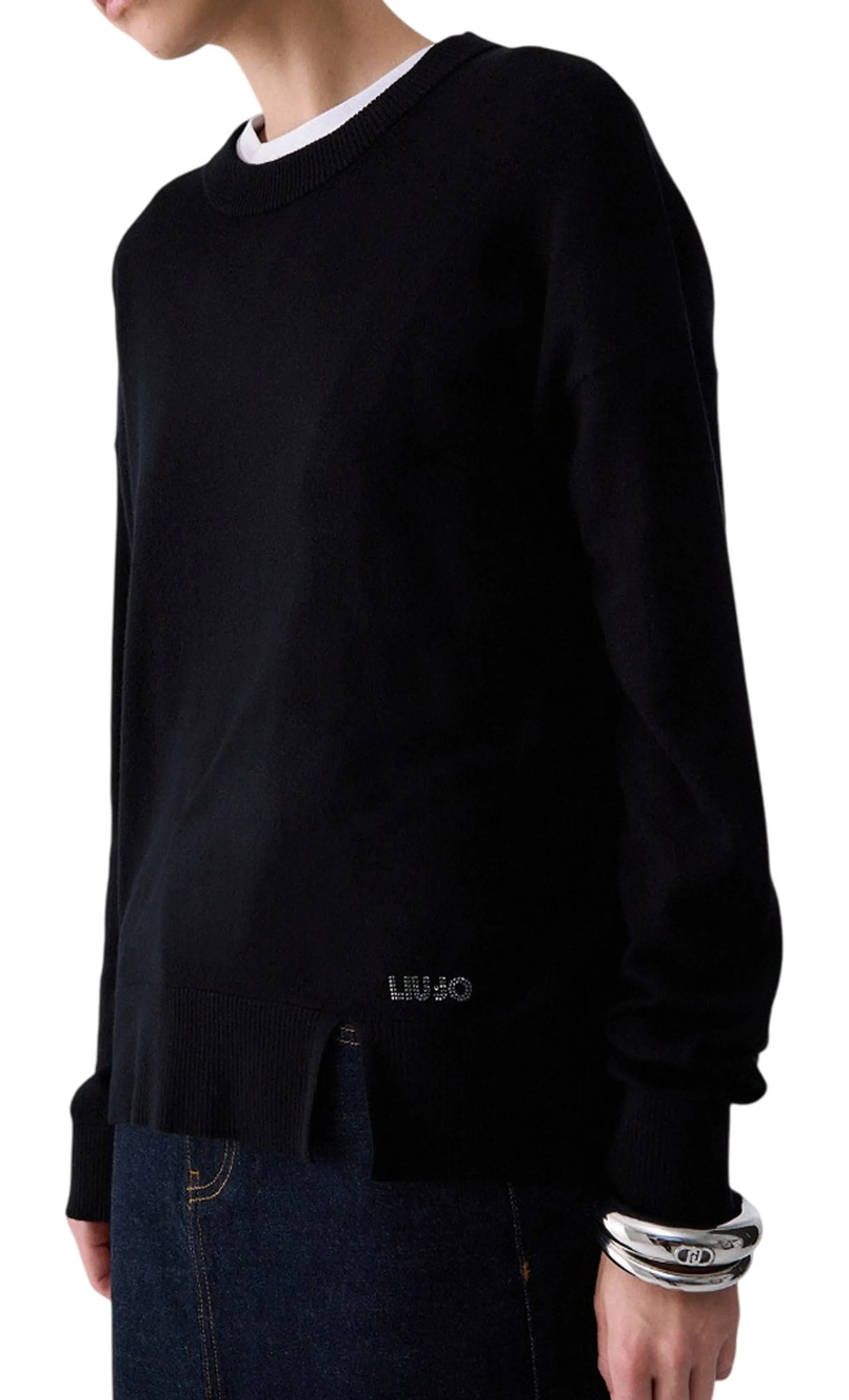 Liujo Jeans B'Liujo Wool Blend Sweater' Black Wf6418Ma16R 186233