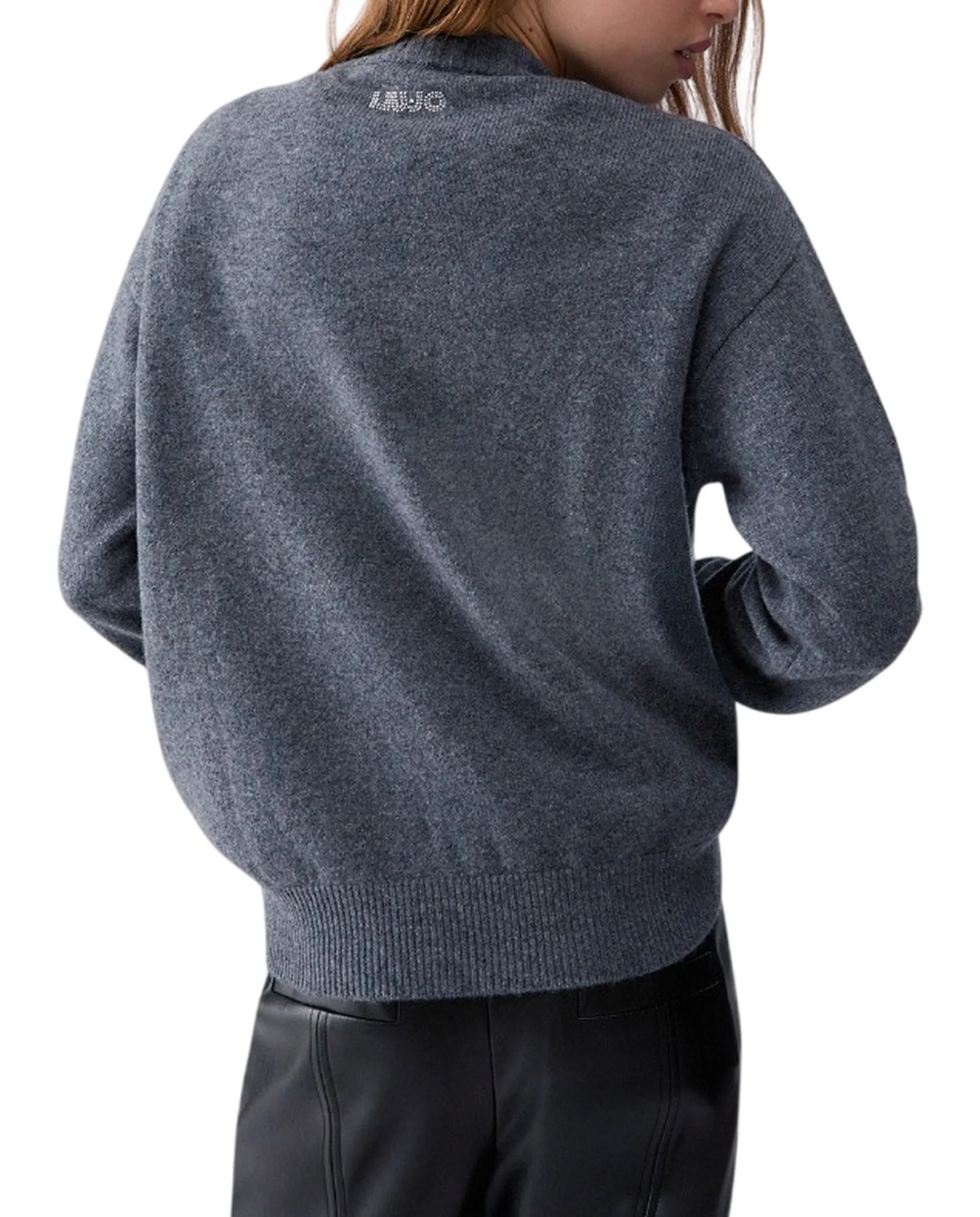 Liujo Jeans B'Maglia Jacquard In Lana Mrs Mouse' Grey Wf6455Ms009 186272