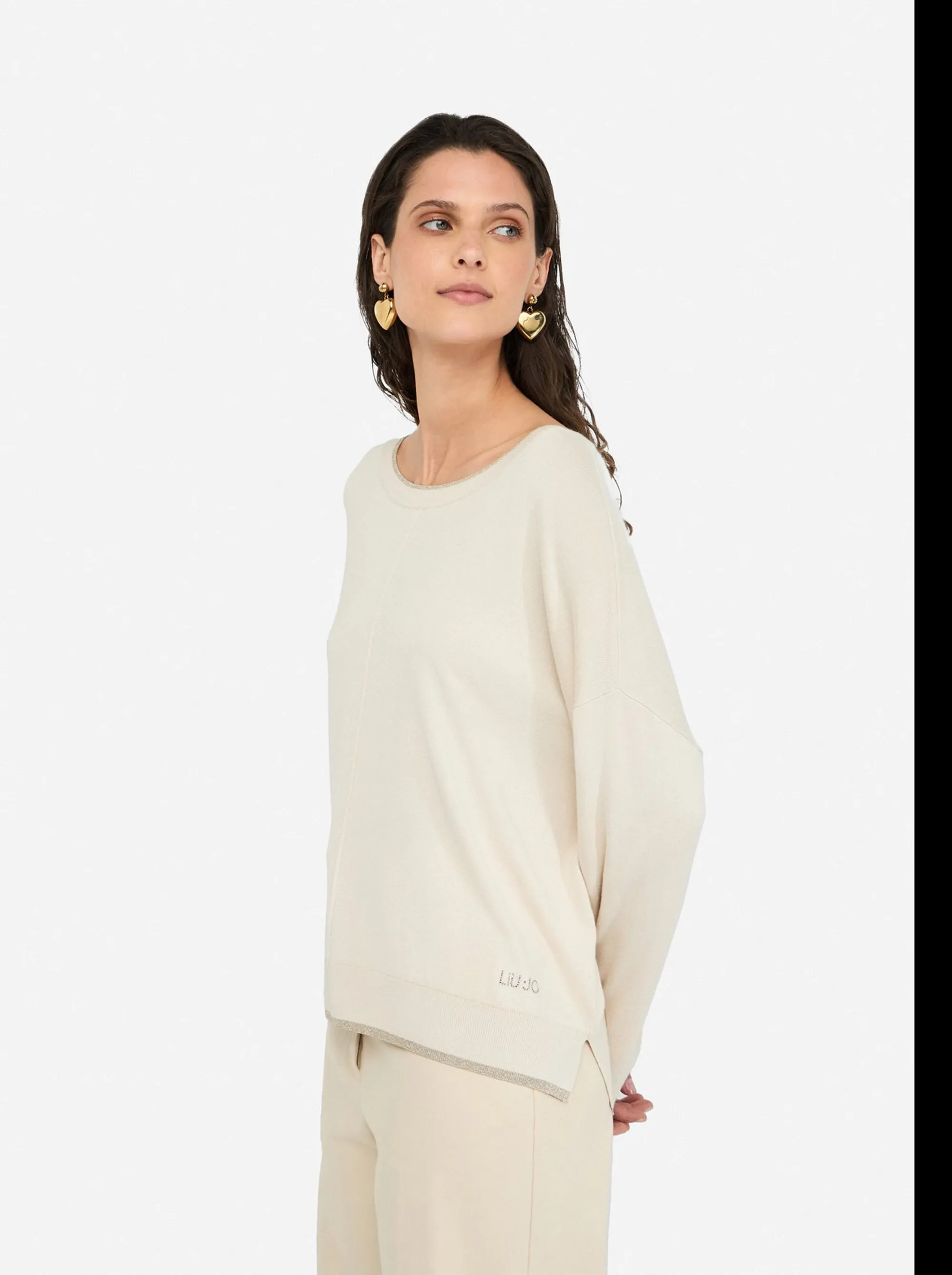 Liujo Jeans B'Liujo Sweater' Beige Mf5228Ms49I 156405