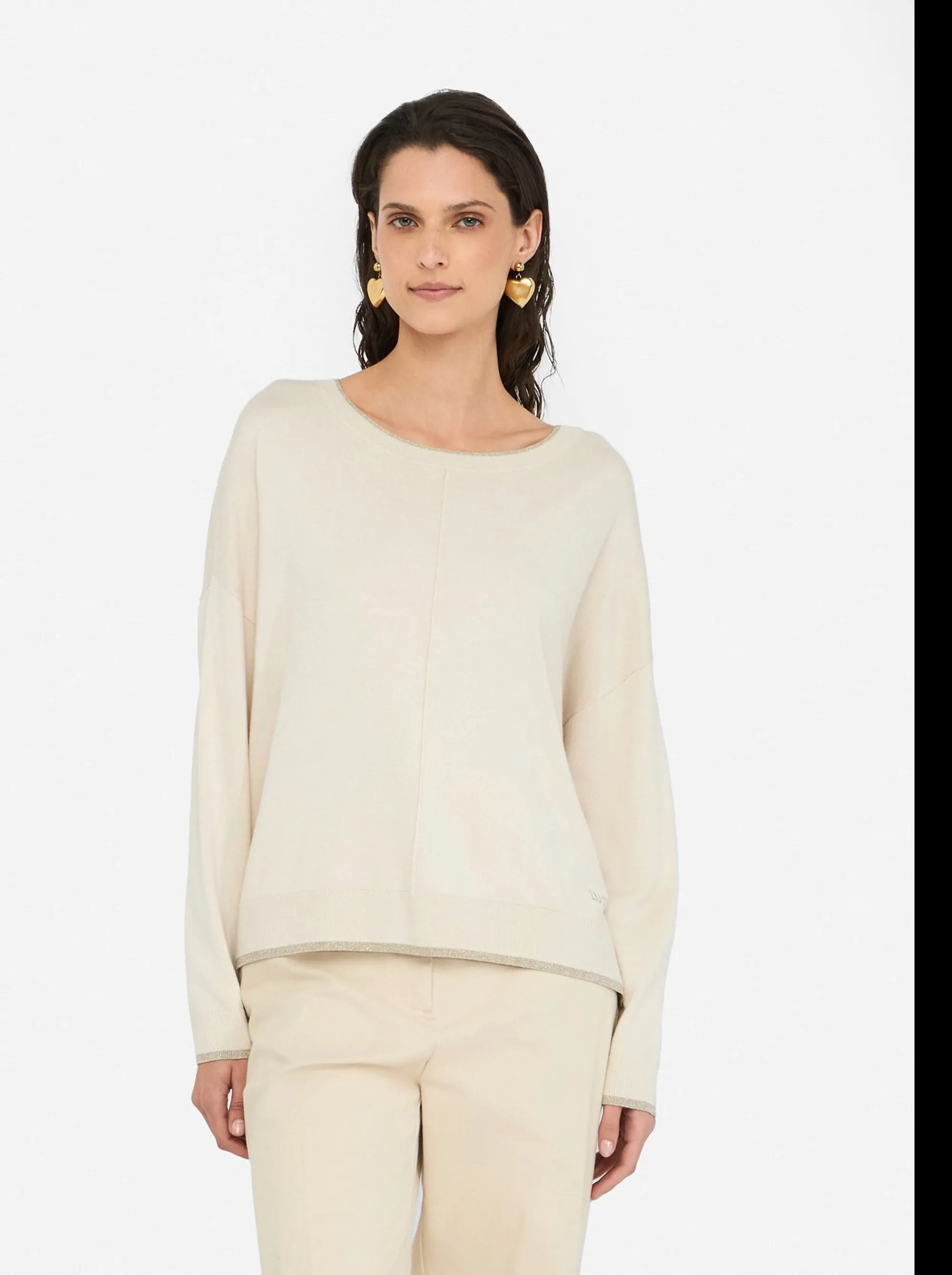 Liujo Jeans B'Liujo Sweater' Beige Mf5228Ms49I 156409