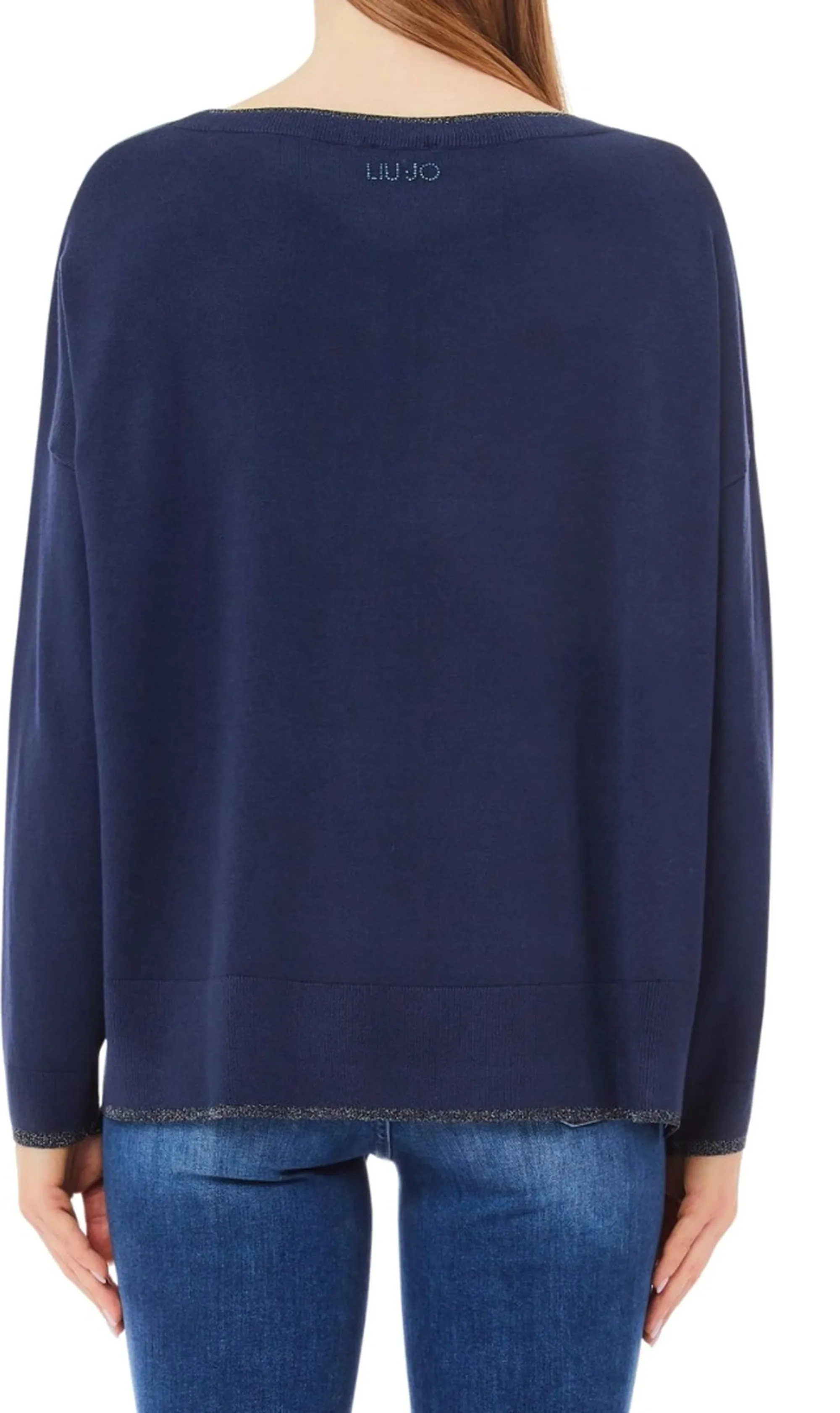 Liujo Jeans Maglia Liujo In Viscosa Blu Scuro Wf6016Ms49I 185469