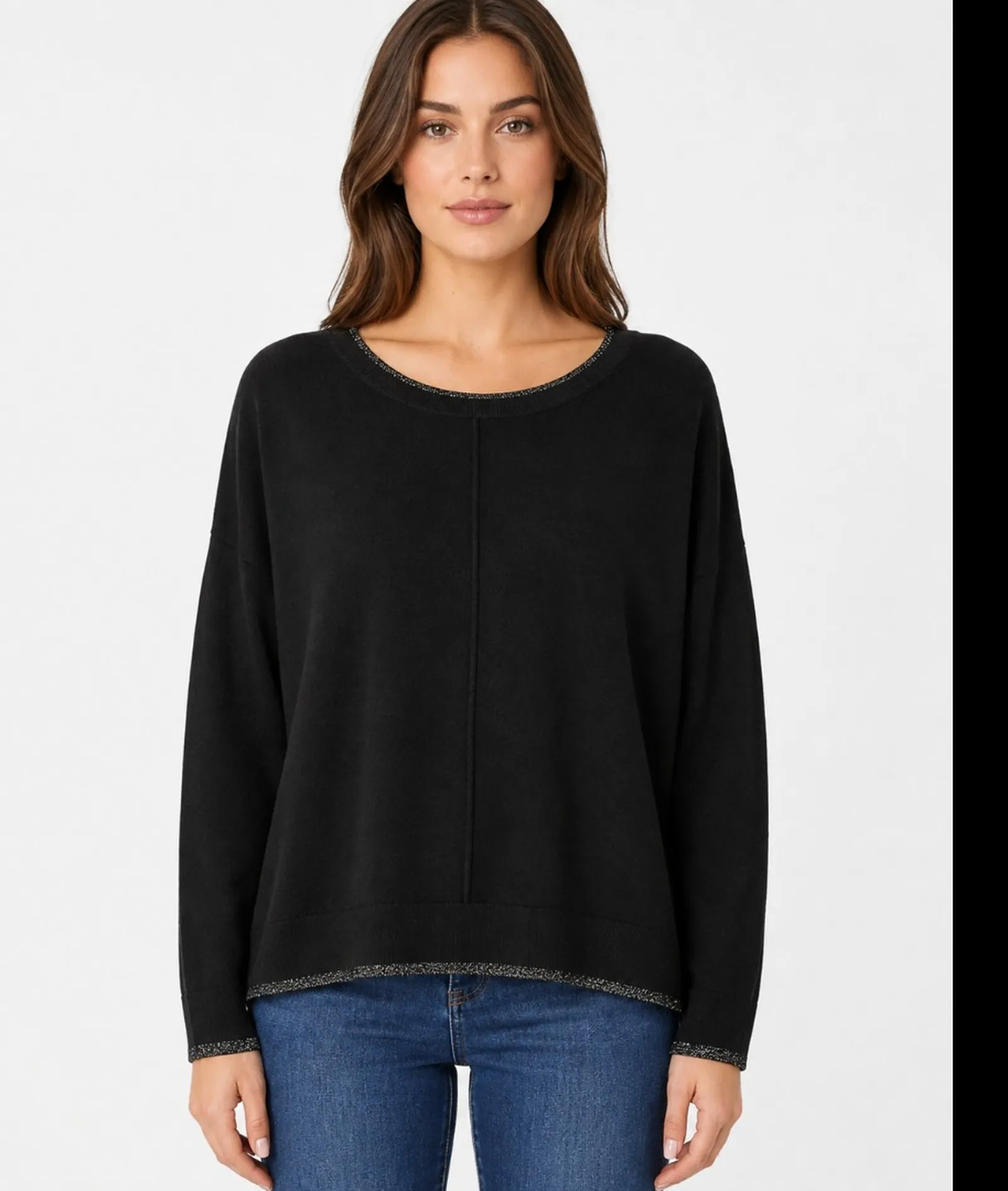Liujo Jeans Maglia Liujo In Viscosa Nero Wf6016Ms49I 185472