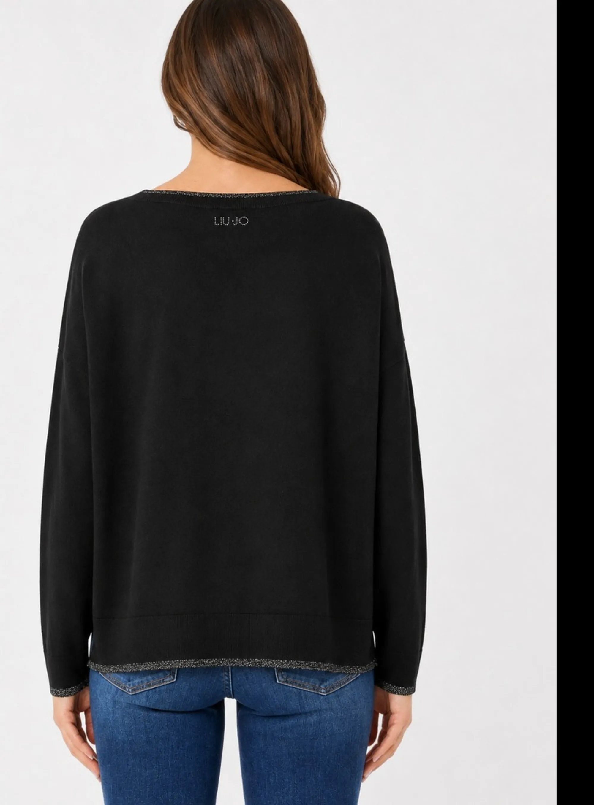 Liujo Jeans Maglia Liujo In Viscosa Nero Wf6016Ms49I 185474