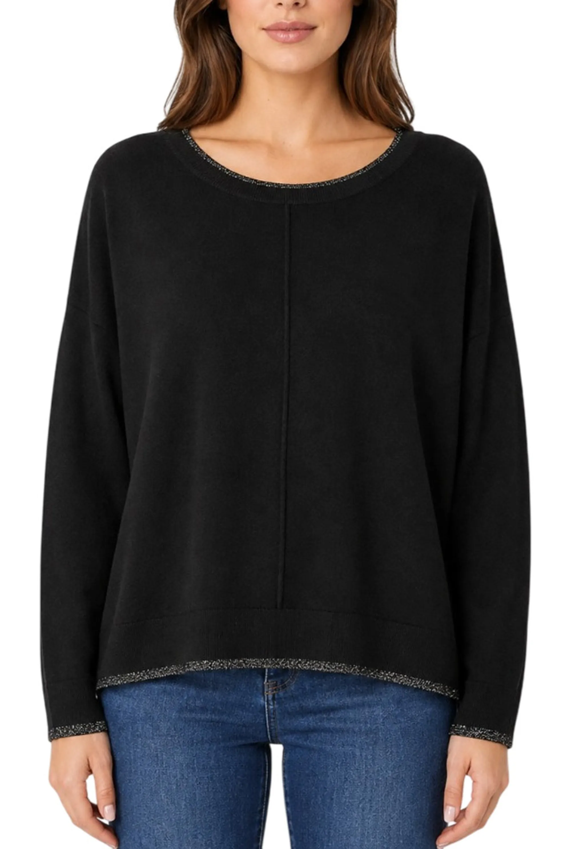 Liujo Jeans Maglia Liujo In Viscosa Nero Wf6016Ms49I 185853