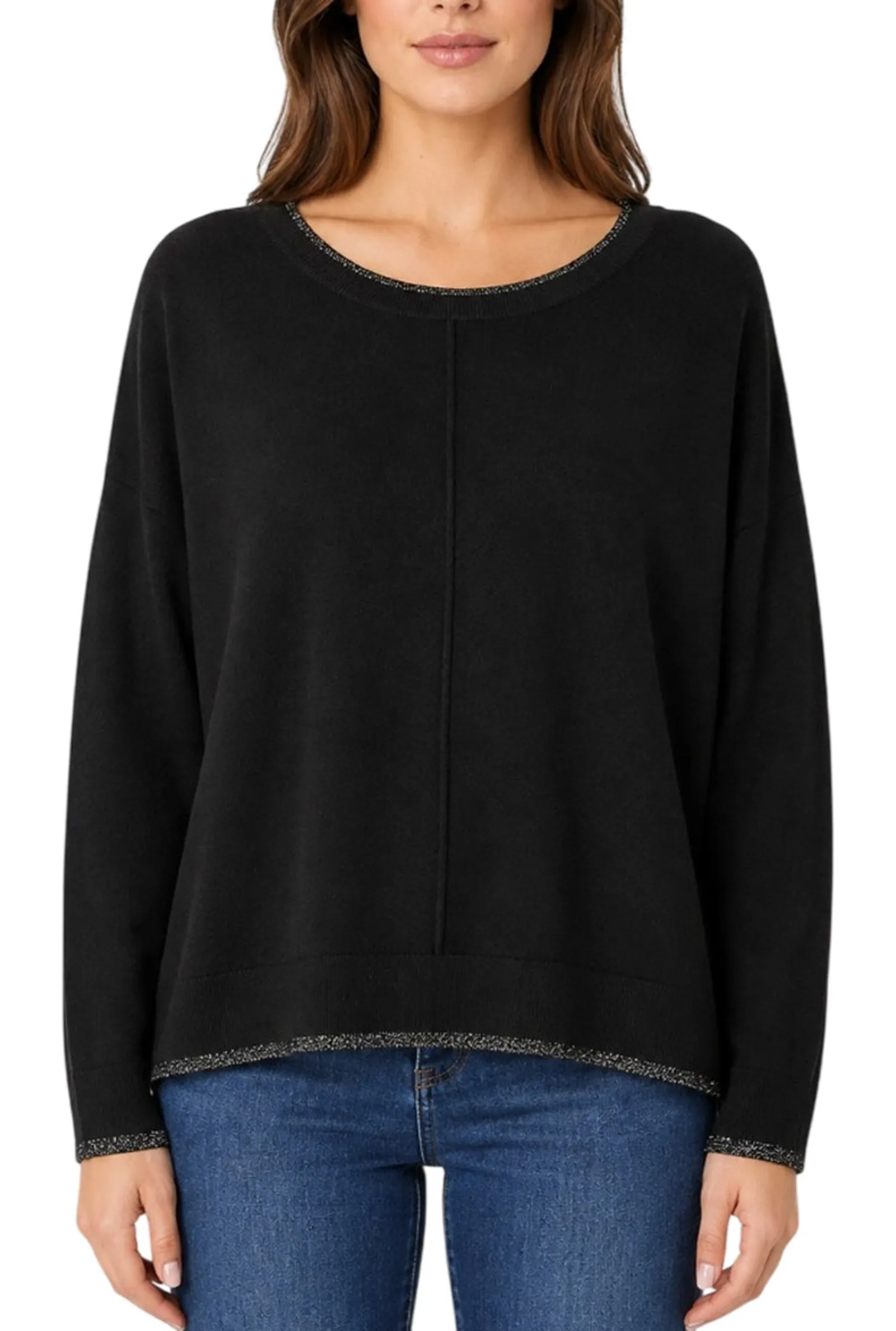 Liujo Jeans Maglia Liujo In Viscosa Nero Wf6016Ms49I 185853