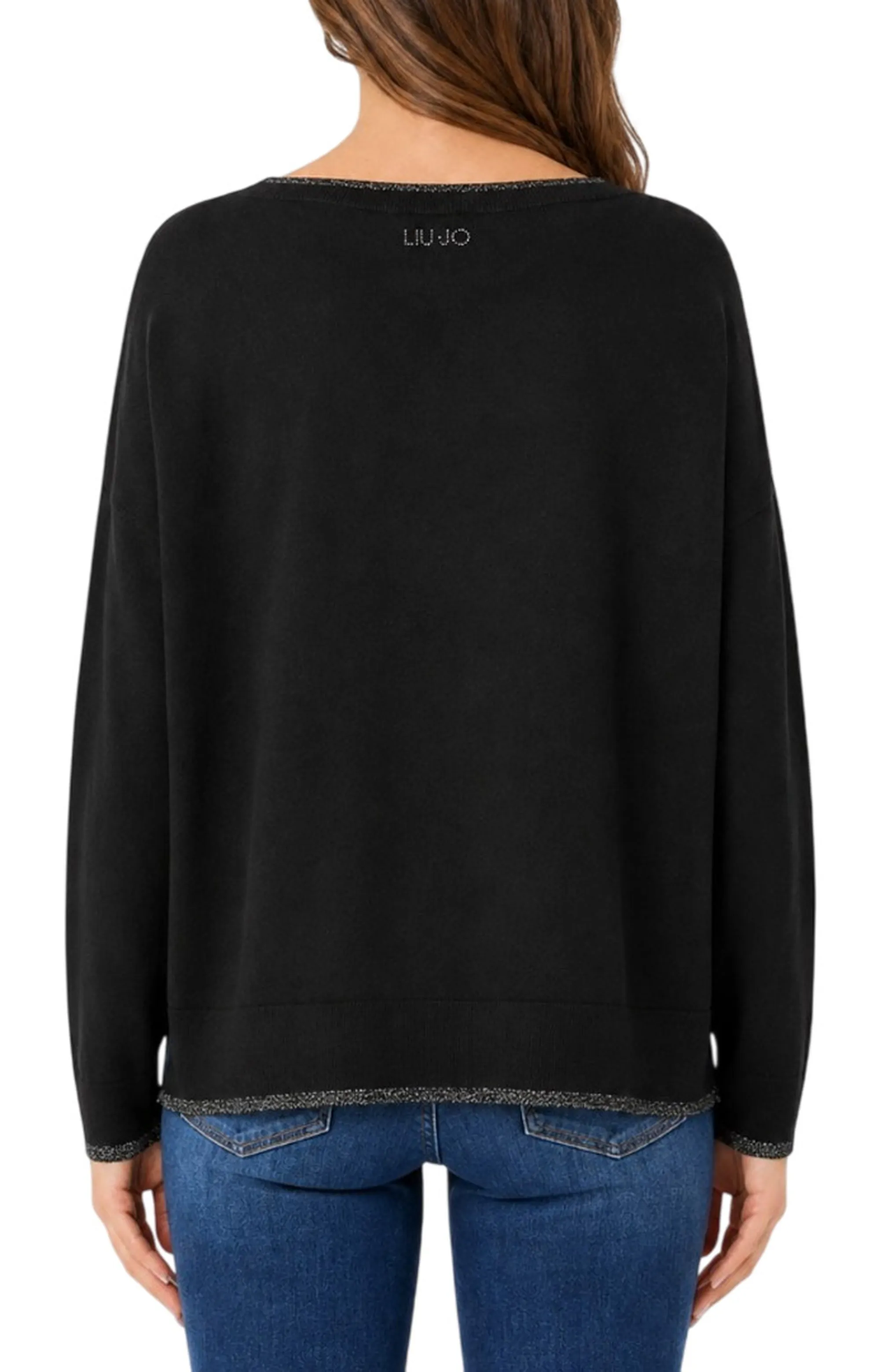 Liujo Jeans Maglia Liujo In Viscosa Nero Wf6016Ms49I 185859