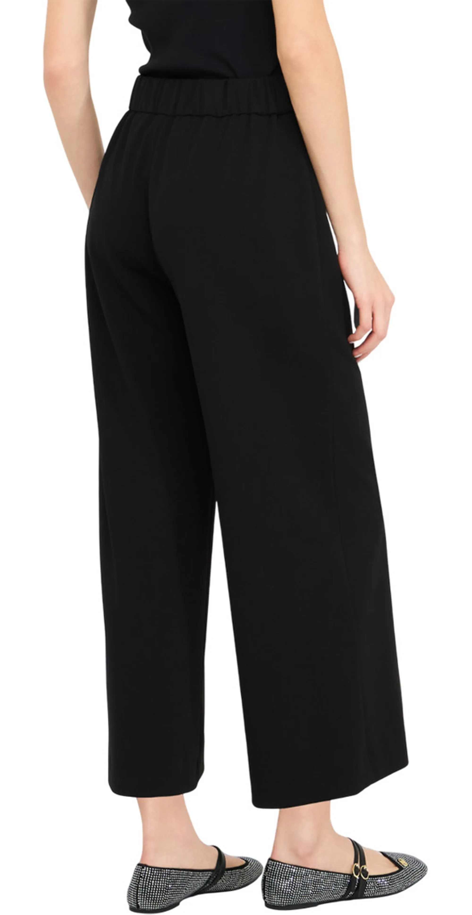 Liujo Jeans Pantalone Cropped Con Cintura Nero Mf5260J1930 156656