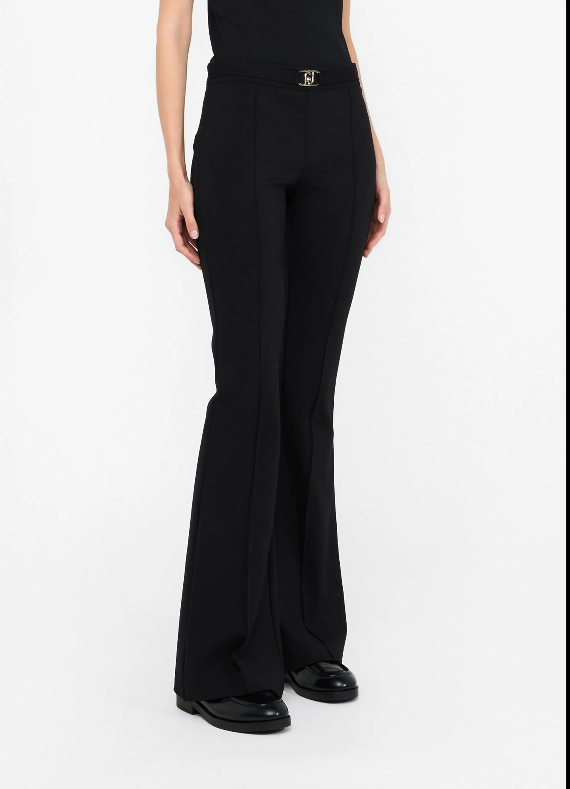 Liujo Jeans B'Flare Trousers With Belt' Black Mf5143J9189 156327