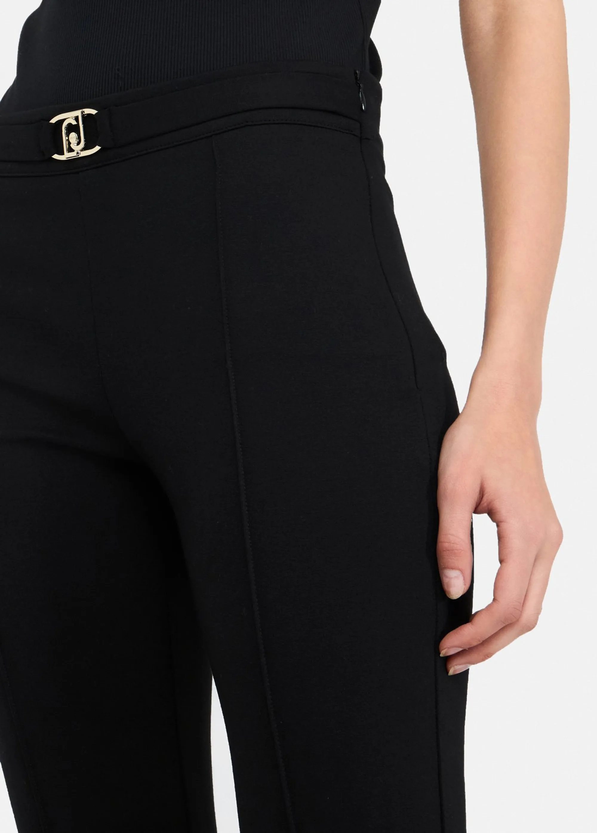 Liujo Jeans B'Flare Trousers With Belt' Black Mf5143J9189 156329