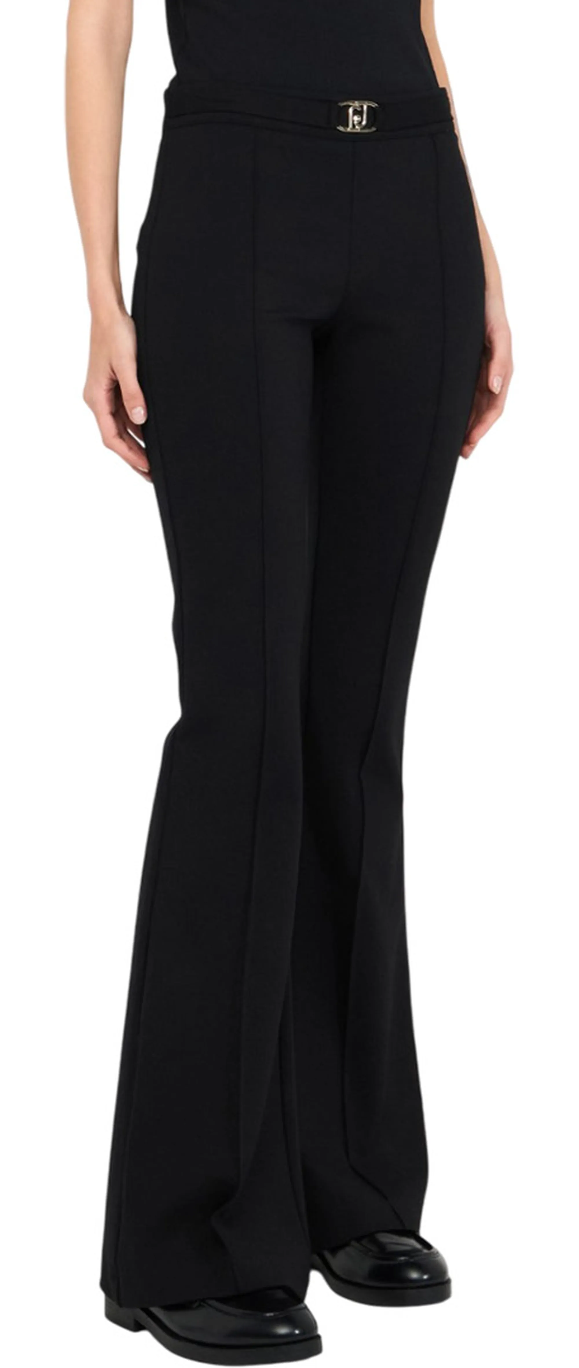 Liujo Jeans B'Flare Trousers With Belt' Black Mf5143J9189 156785