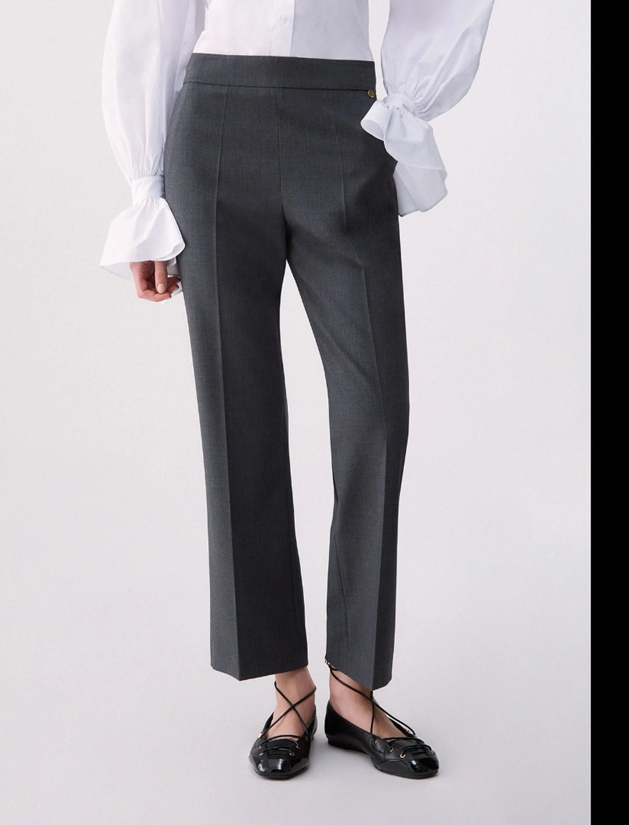 Liujo Jeans B'Flare Flannel Trousers' Dark Gray Wf6339T743A 185575