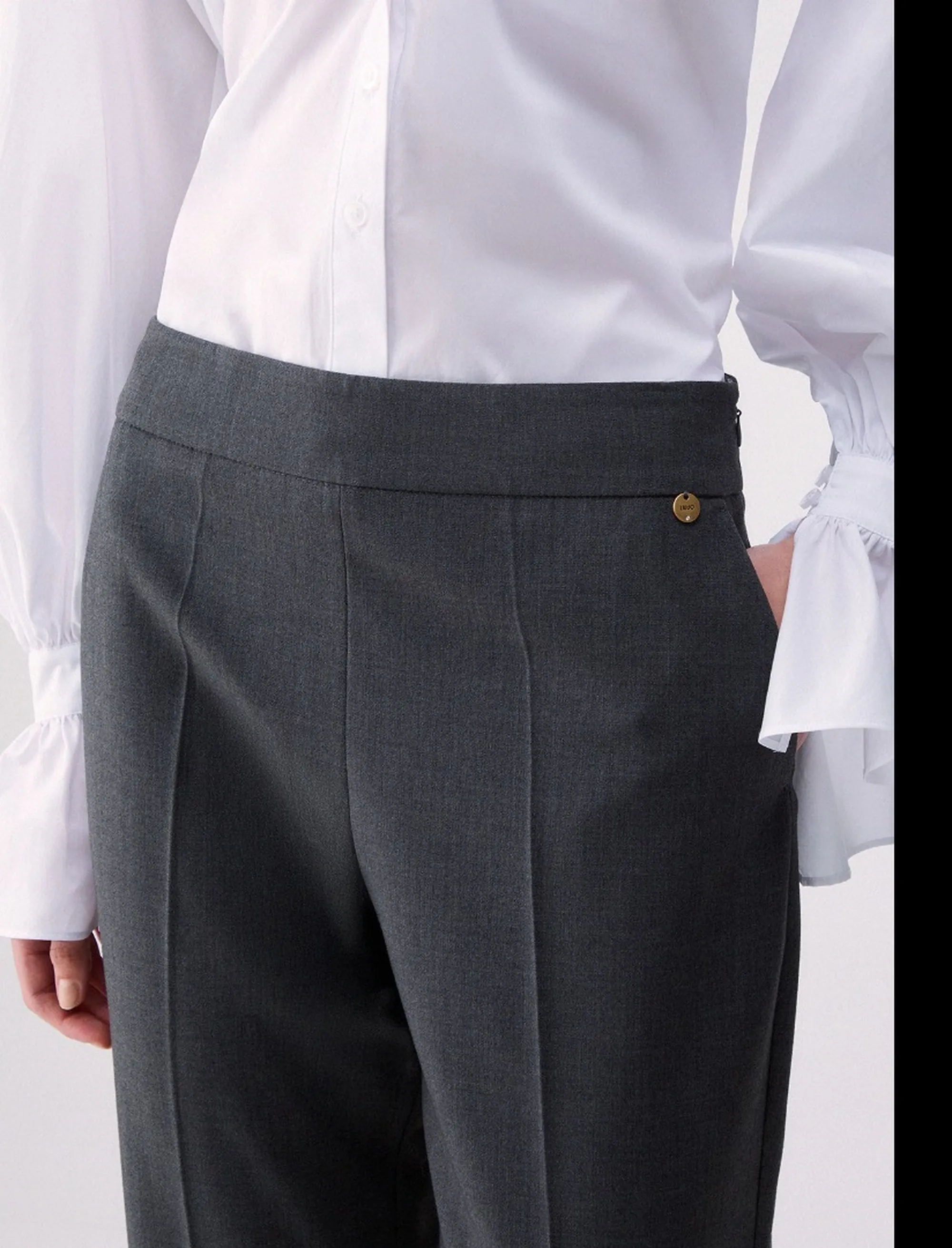 Liujo Jeans B'Flare Flannel Trousers' Dark Gray Wf6339T743A 185577