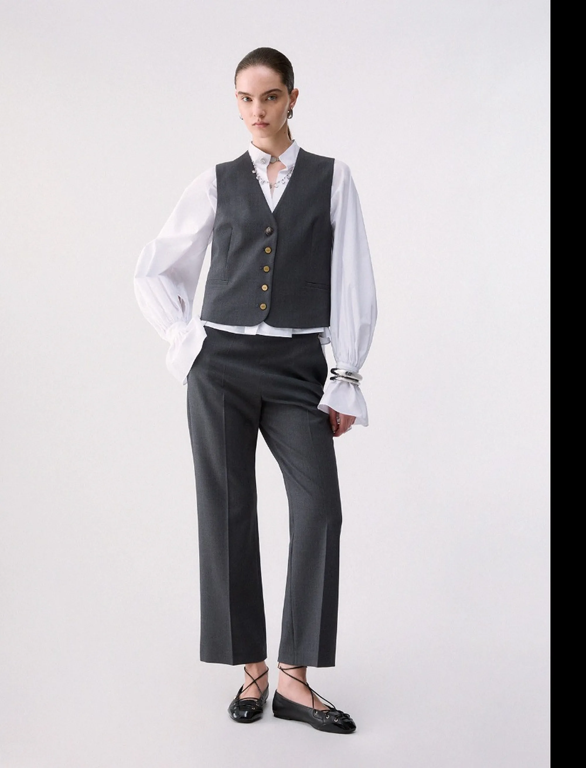 Liujo Jeans B'Flare Flannel Trousers' Dark Gray Wf6339T743A 185578