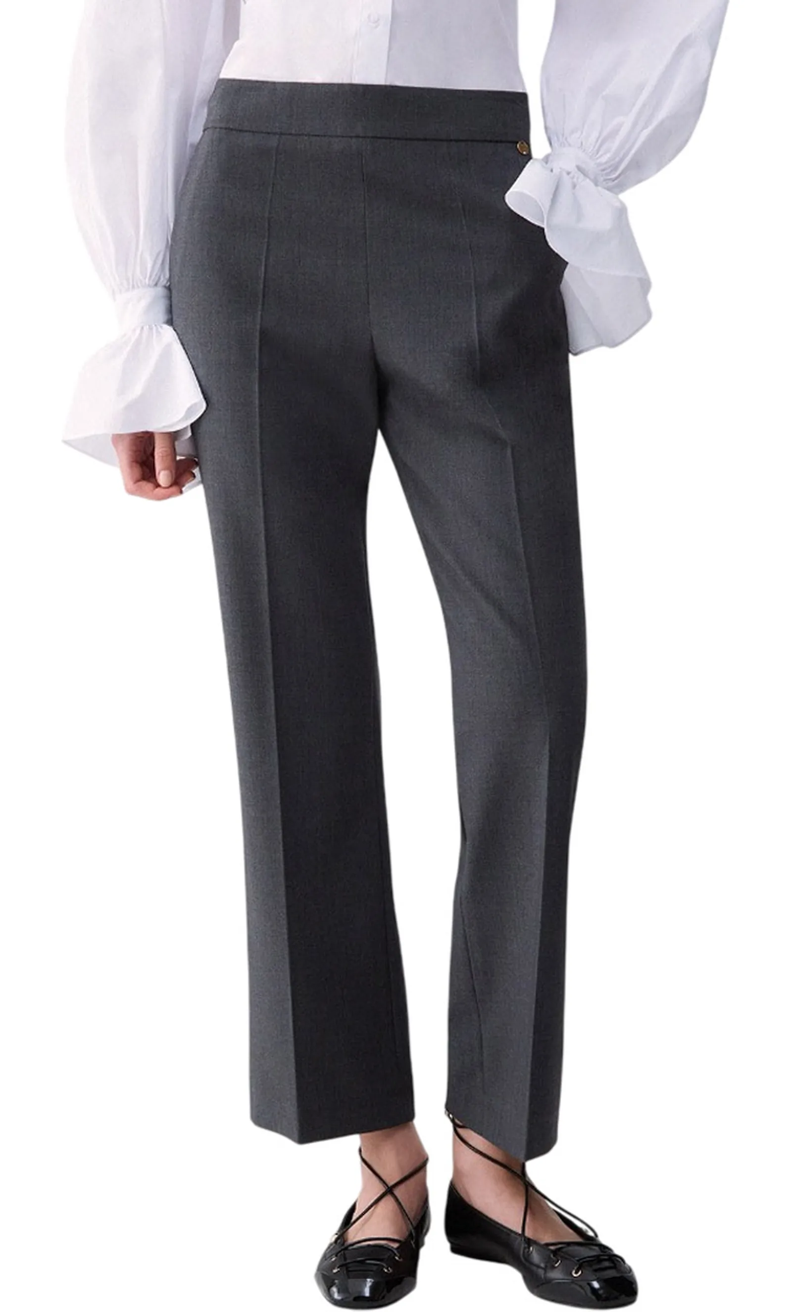 Liujo Jeans Pantalone Flare In Flanella Grigio Scuro Wf6339T743A 186200