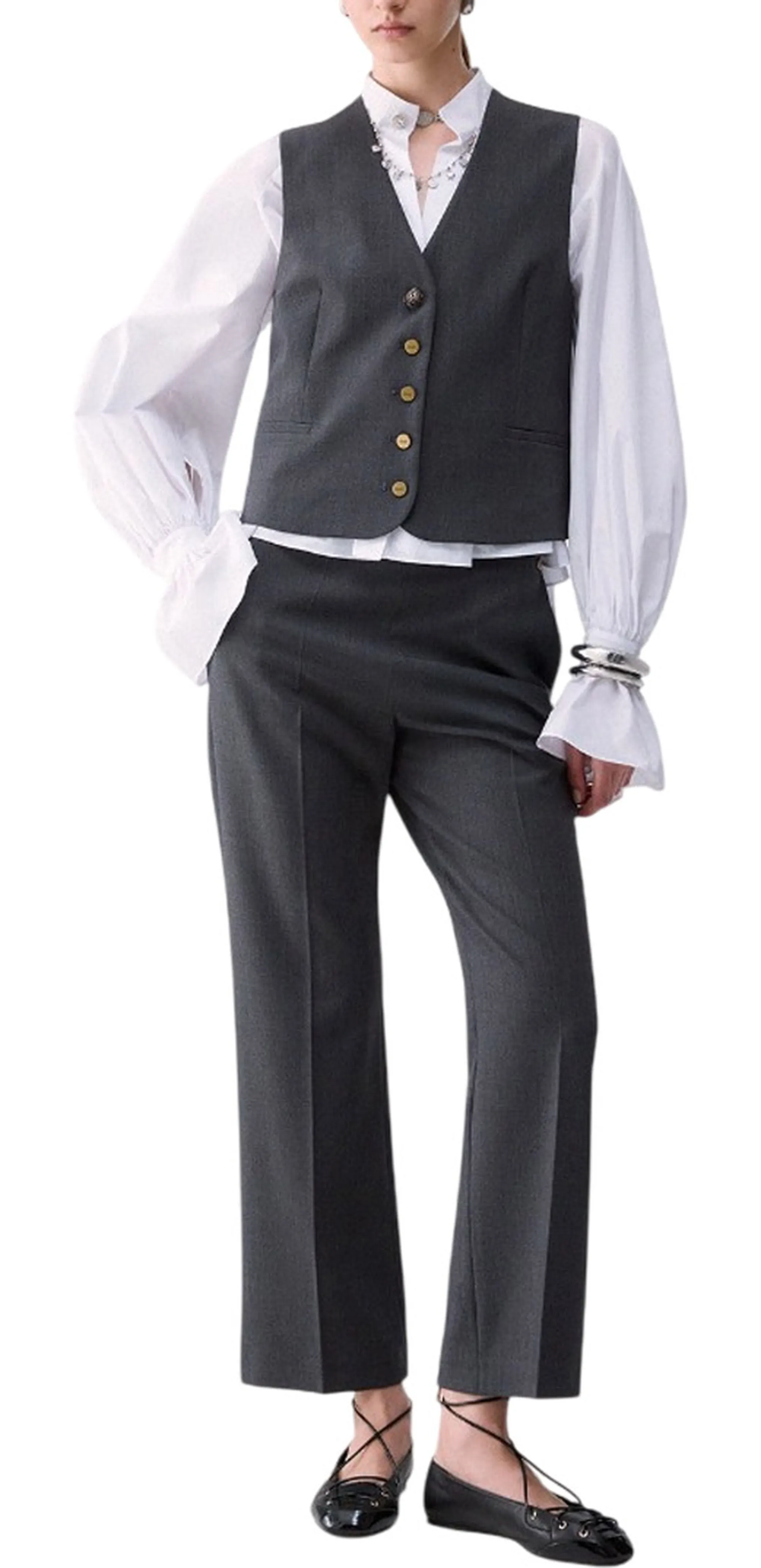 Liujo Jeans Pantalone Flare In Flanella Grigio Scuro Wf6339T743A 186202