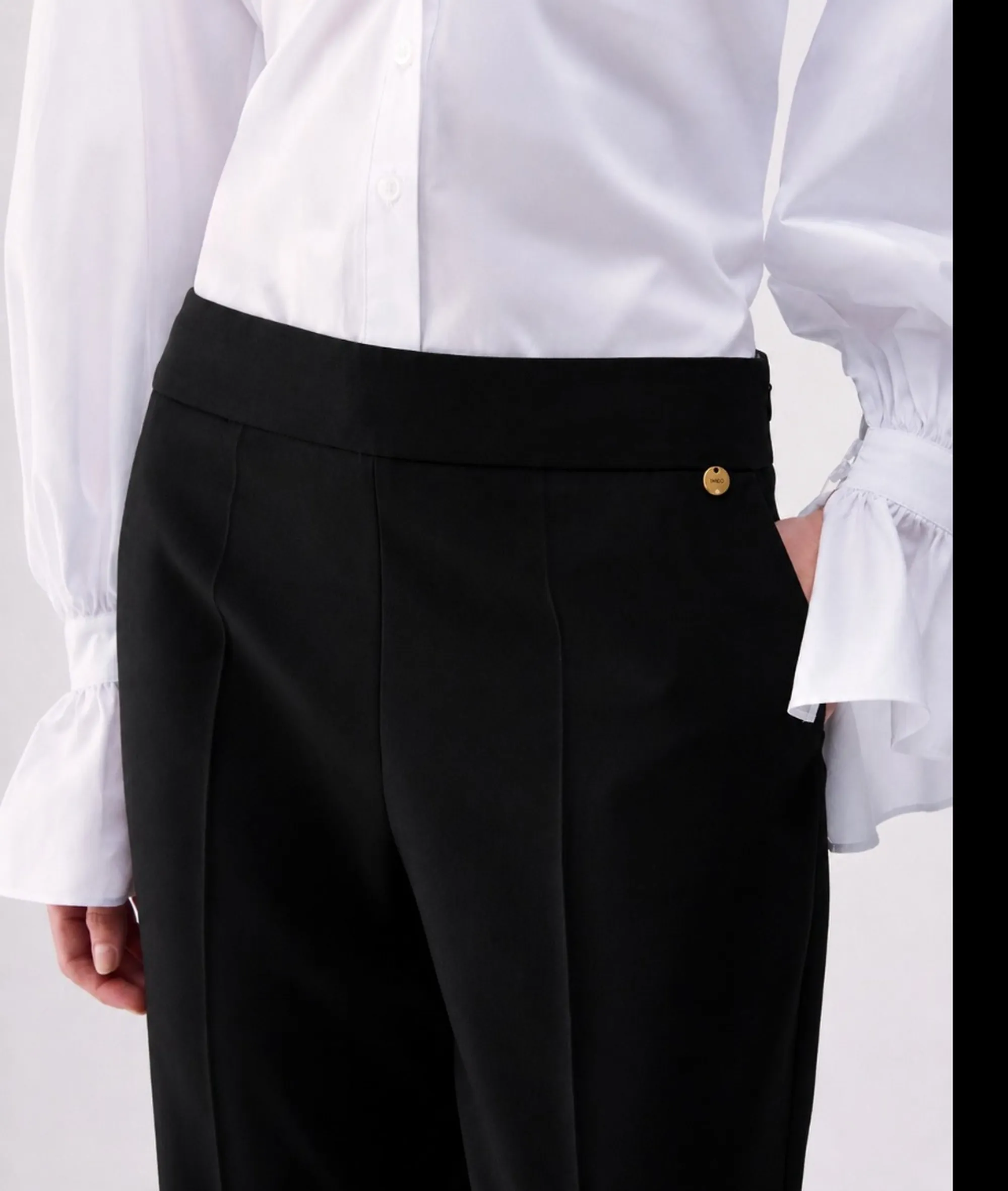 Liujo Jeans B'Flare Flannel Trousers' Black Wf6339T743A 185584