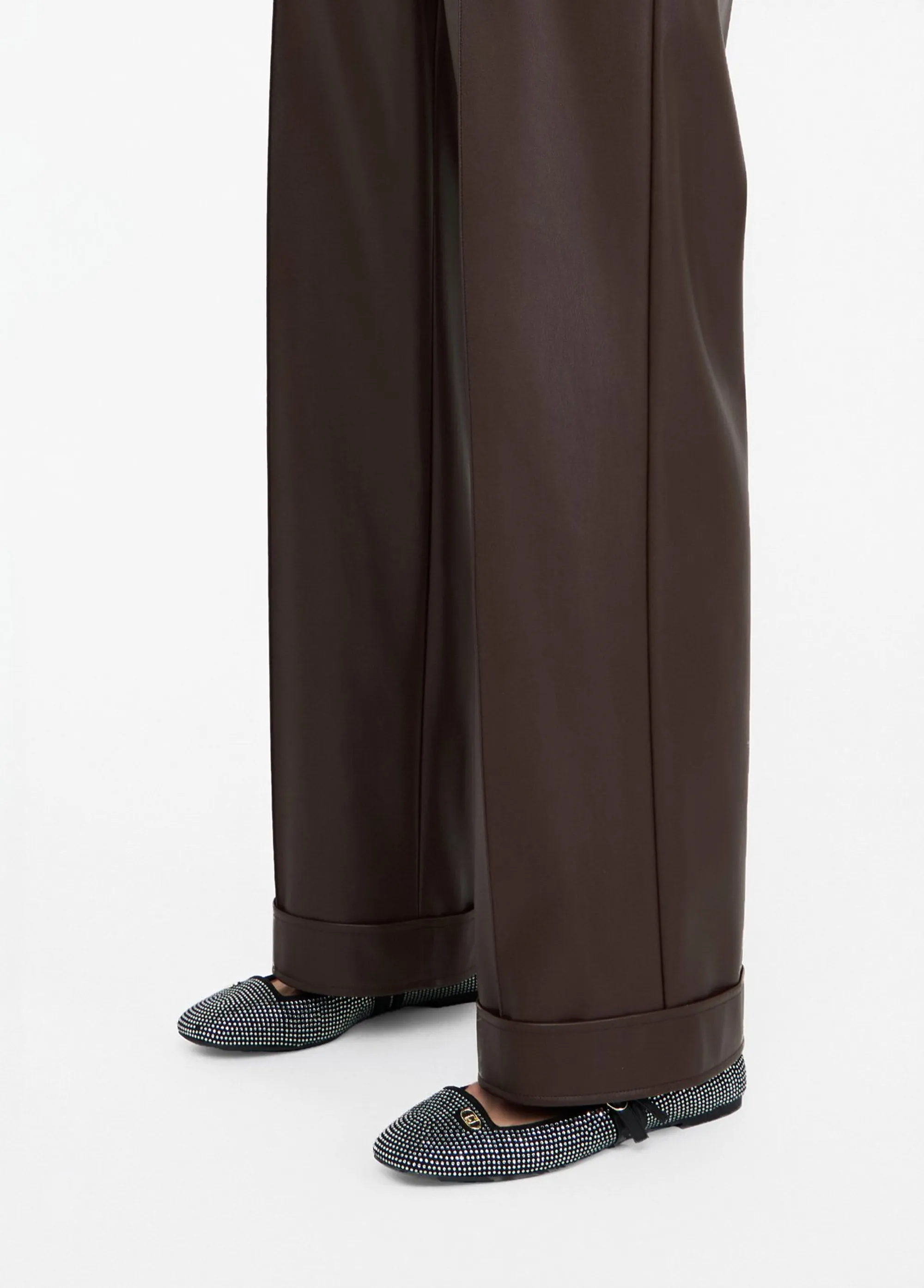 Liujo Jeans B'Coated Fabric Trousers' Chocolate Mf5069E0624 156217