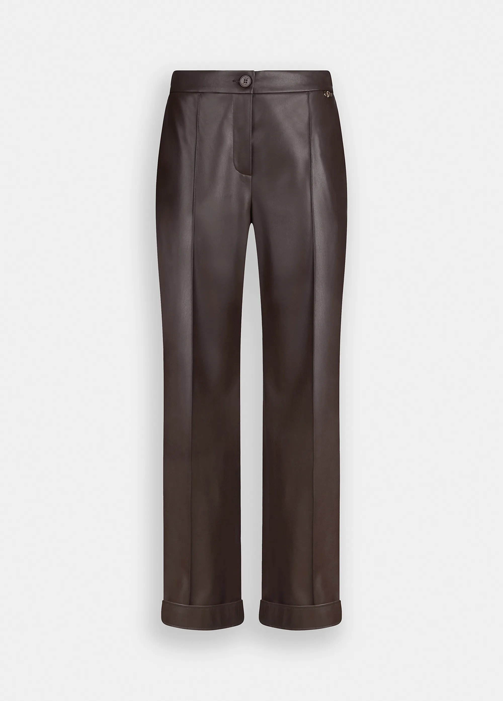 Liujo Jeans B'Coated Fabric Trousers' Chocolate Mf5069E0624 156221