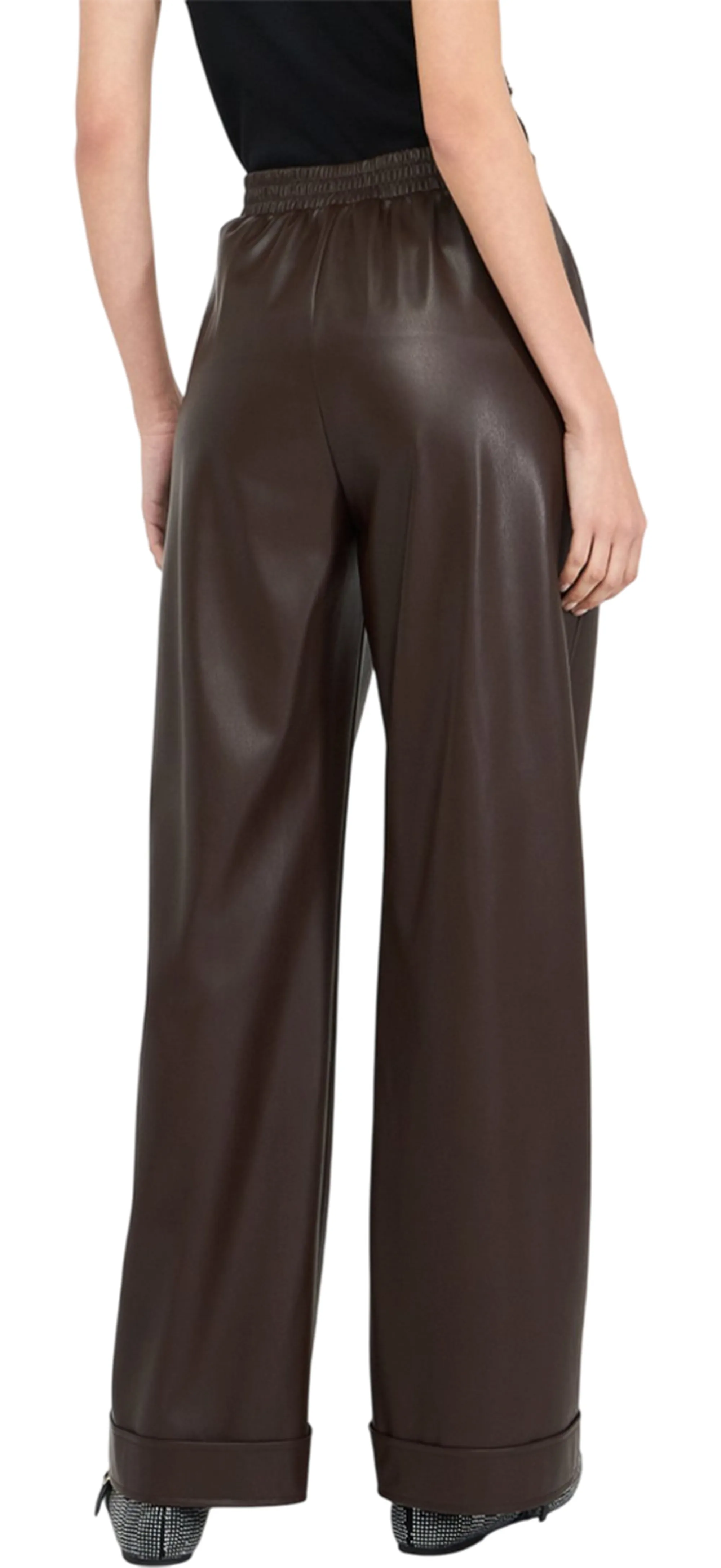 Liujo Jeans B'Coated Fabric Trousers' Chocolate Mf5069E0624 156827
