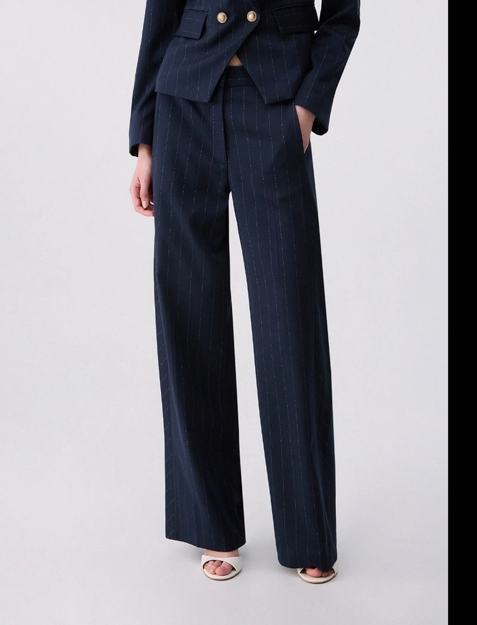 Liujo Jeans Pantalone Straight Gessati Blu Wf6251T731A 185632