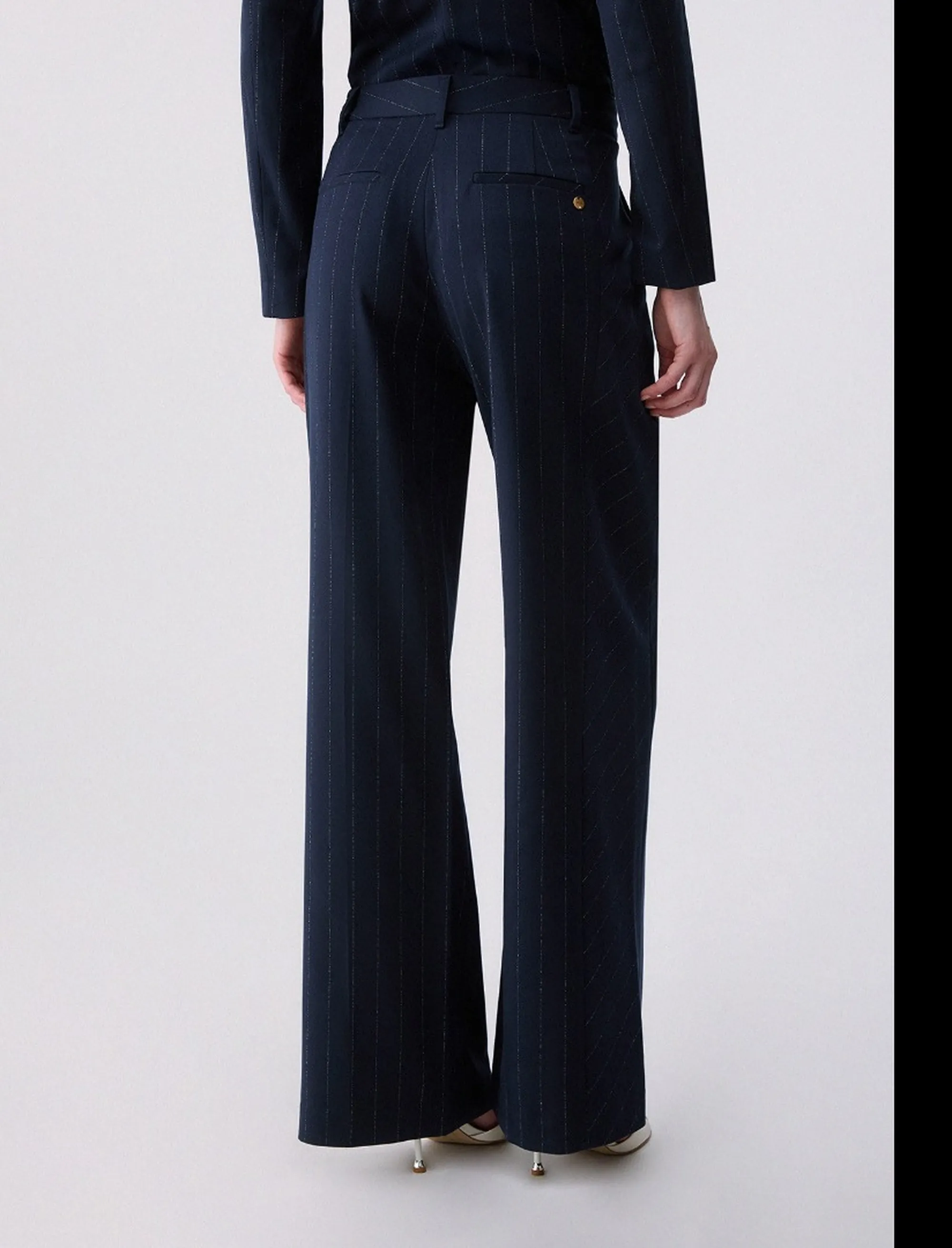 Liujo Jeans B'Straight Pinstriped Trousers' Blu Wf6251T731A 185633
