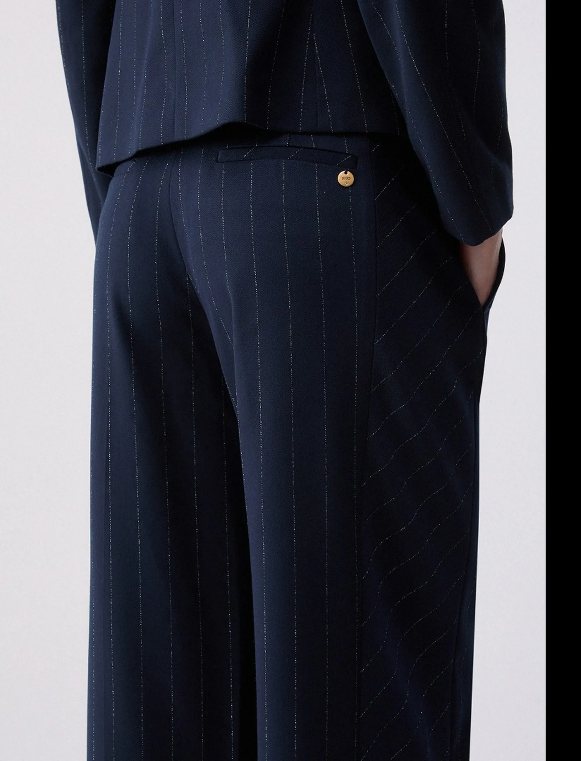 Liujo Jeans B'Straight Pinstriped Trousers' Blu Wf6251T731A 185634