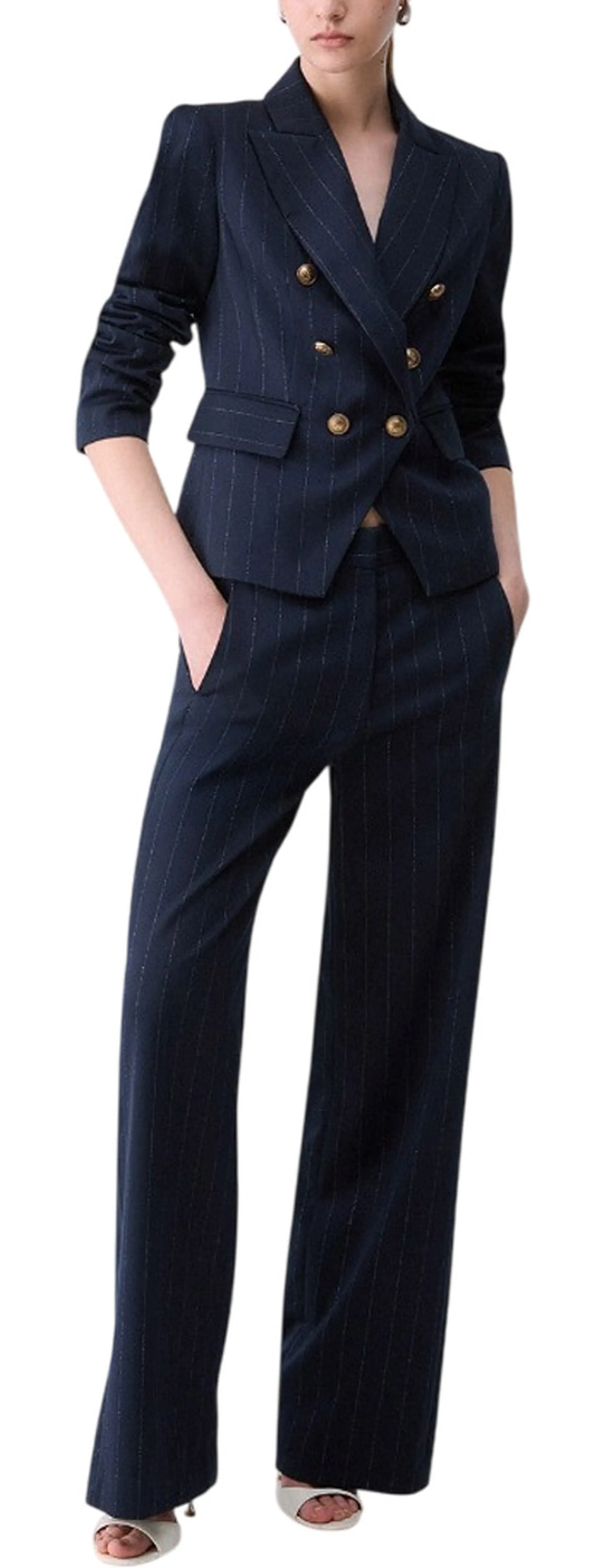 Liujo Jeans Pantalone Straight Gessati Blu Wf6251T731A 186094