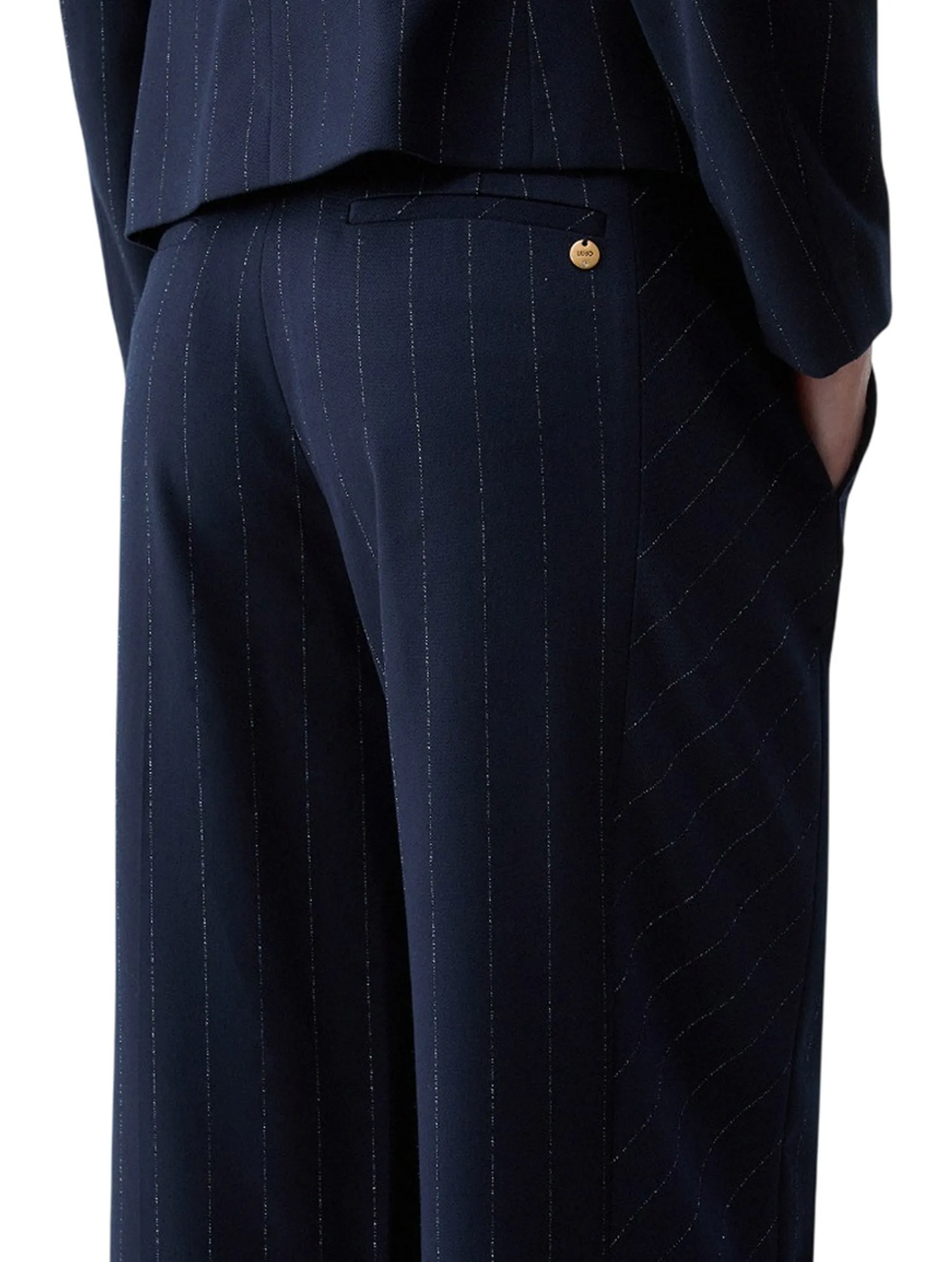 Liujo Jeans Pantalone Straight Gessati Blu Wf6251T731A 186095