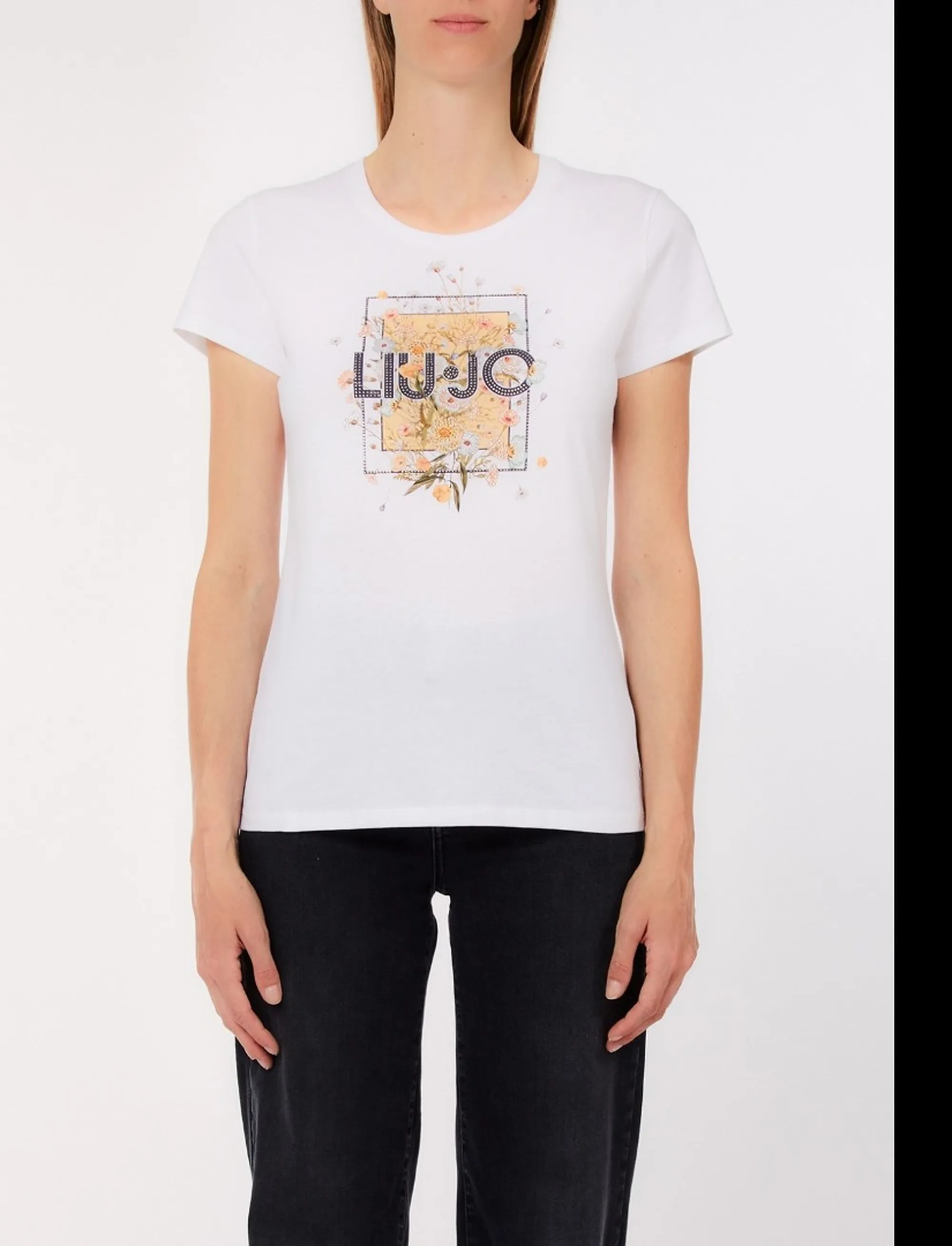 Liujo Jeans T-Shirt Bianco Ottico Wa6493Js923 173541