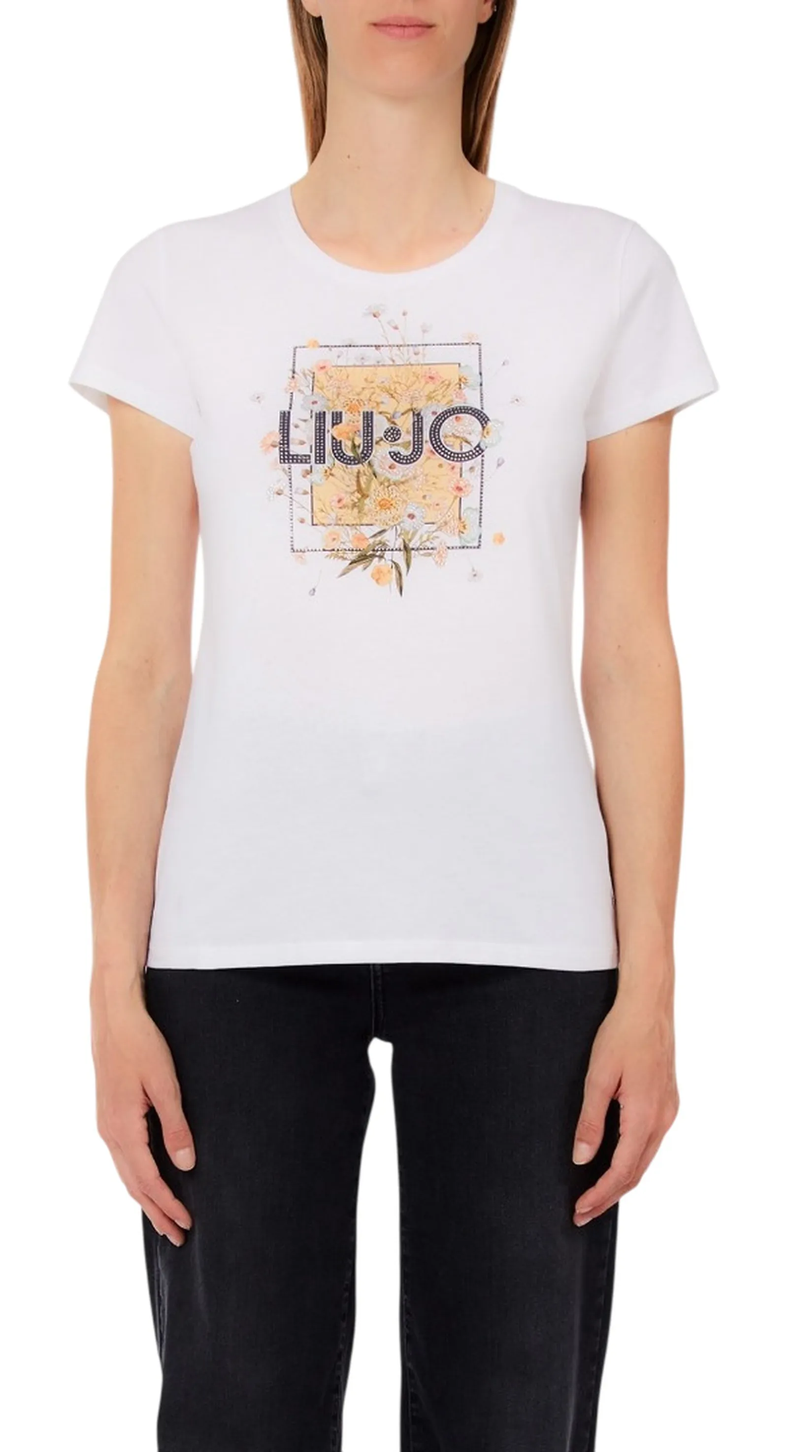 Liujo Jeans T-Shirt Bianco Ottico Wa6493Js923 177521