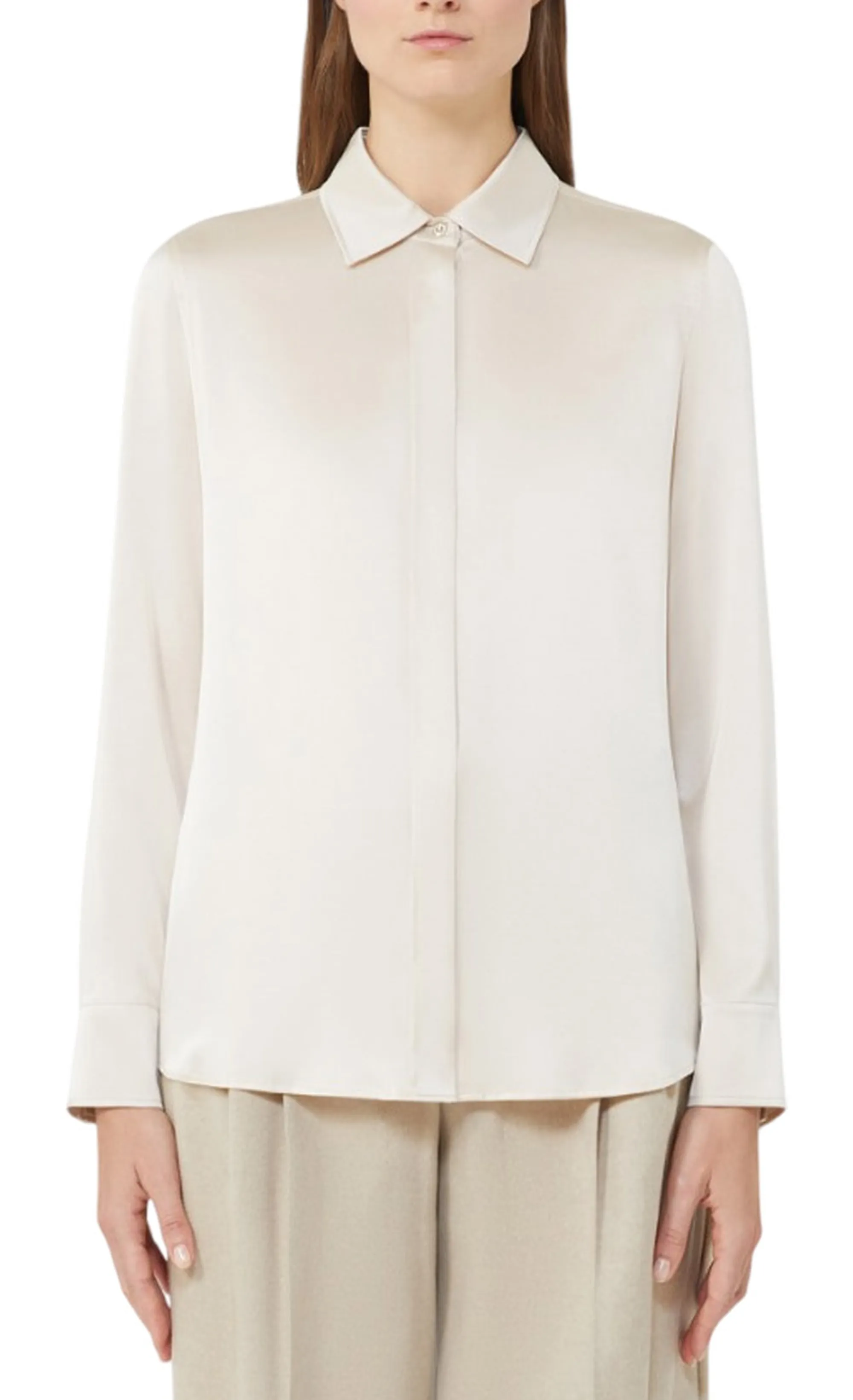 Max Mara Studio Camicia Xero Beige 2526116012 164562