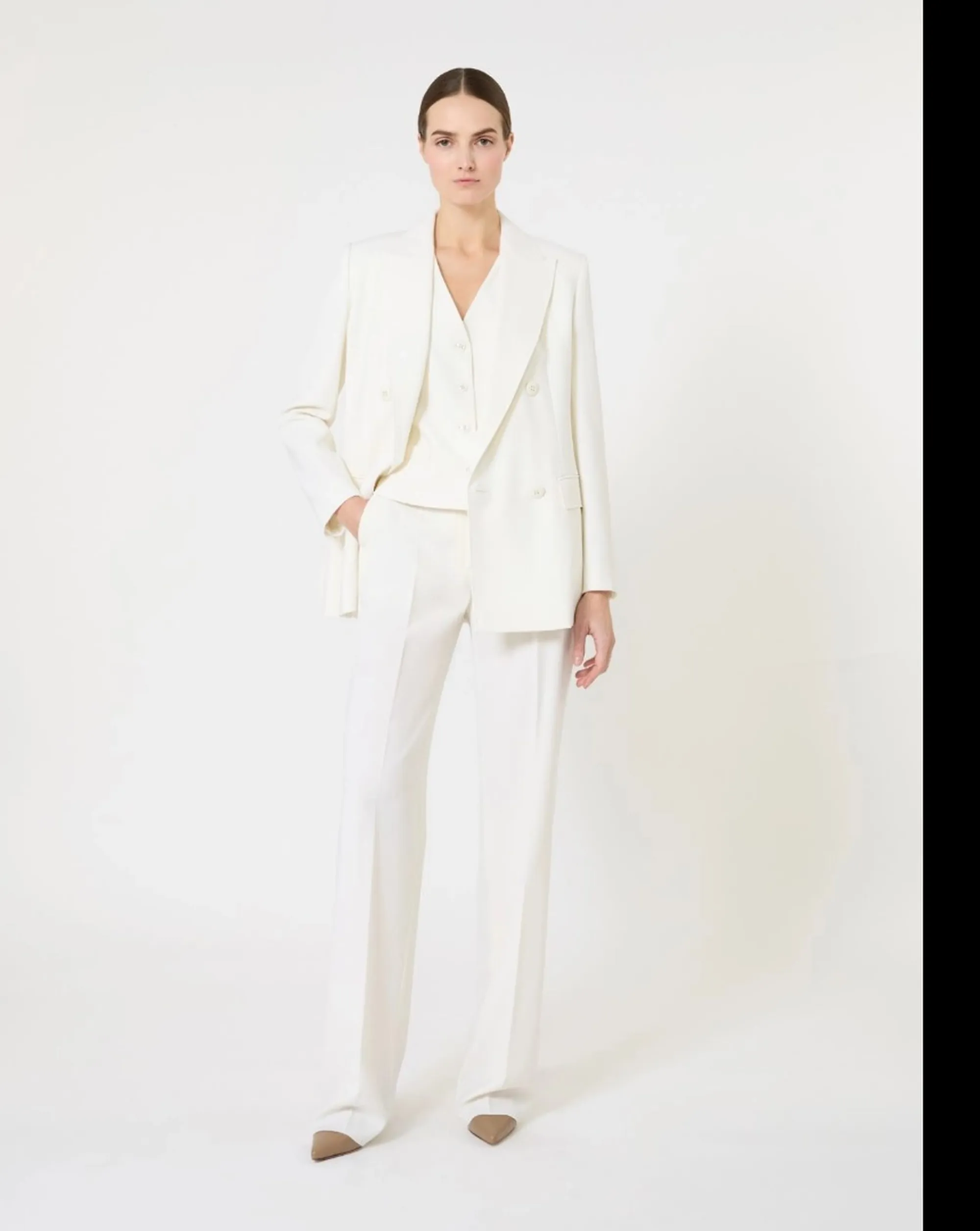 Max Mara Studio Pantalone Mstquasar Bianco 2616131041 174075