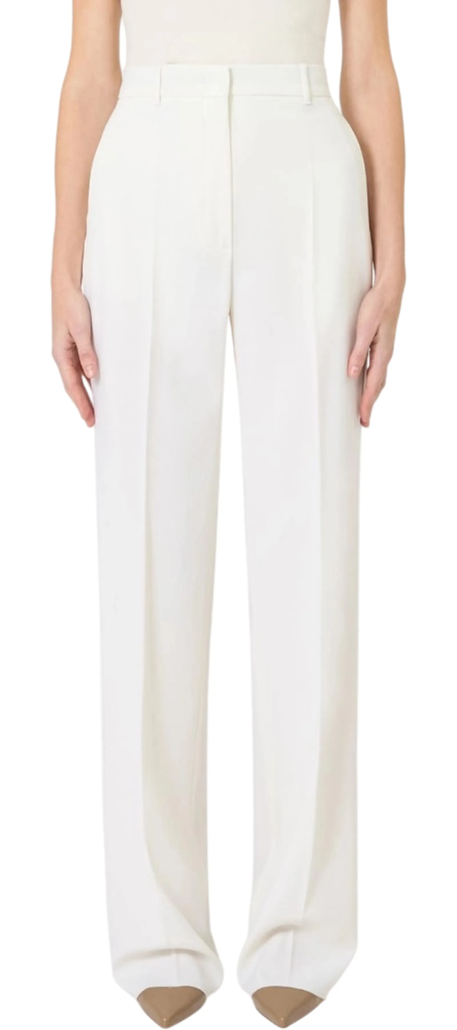 Max Mara Studio Pantalone Mstquasar Bianco 2616131041 176347
